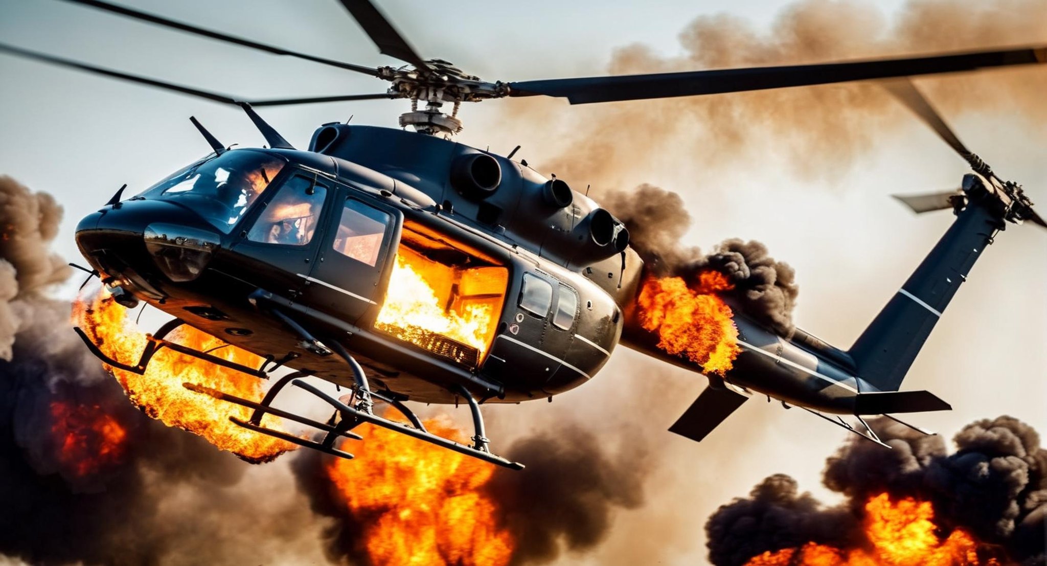 cinematic film still of  <lora:cinematic explosion style:1.5>a helicopter flying over a fire filled explosion cinematic explosion style, shallow depth of field, vignette, highly detailed, high budget, bokeh, cinemascope, moody, epic, gorgeous, film grain, grainy