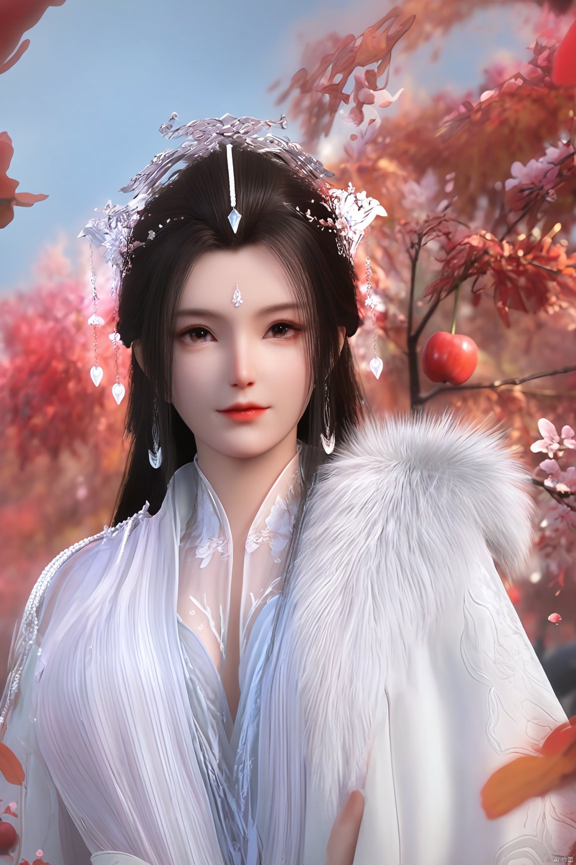 (1girl, ,best quality, ),looking at viewer,  ,ultra detailed 8k cg,ultra detailed background,ultra realistic 8k cg, ,masterpiece, ,science fiction,mole, ultra realistic 8k cg,(cherry blossoms, autumn leaves,perfect cherry blossom), (big breasts:1.59),Xyueyao