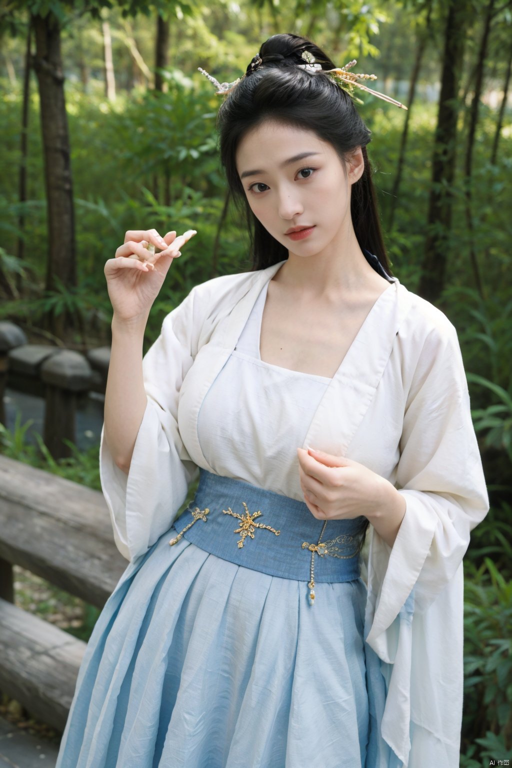 Best quality,masterpiece,Surrealist beauty photo, hanfu,(big breasts:1.39), Yunxiao_Fairy,1girl,Xhulianxin,full moon,