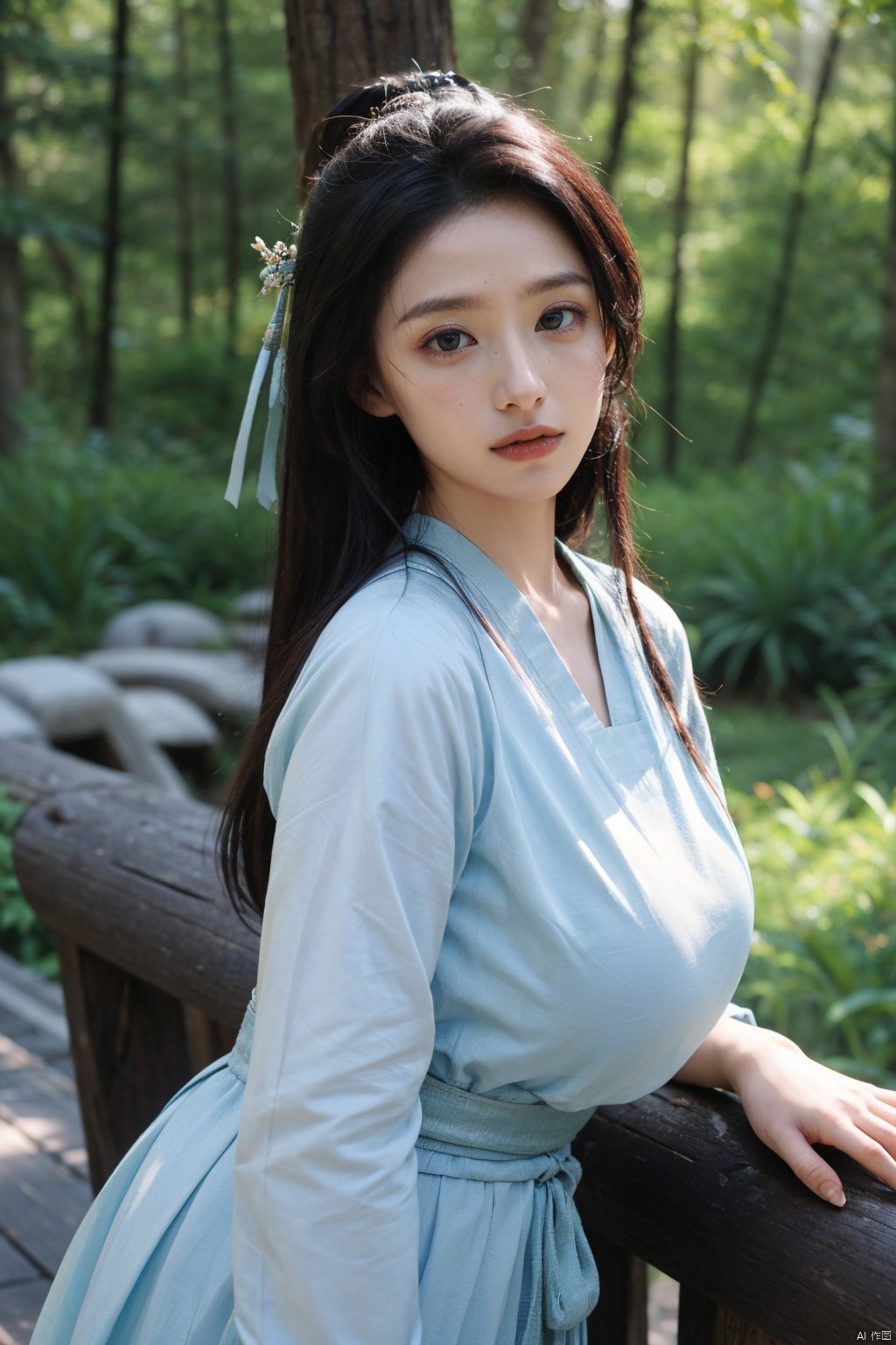 Best quality,masterpiece,Surrealist beauty photo, hanfu,Xtianxiwei,(big breasts:1.29), Yunxiao_Fairy,1girl,Xhulianxin