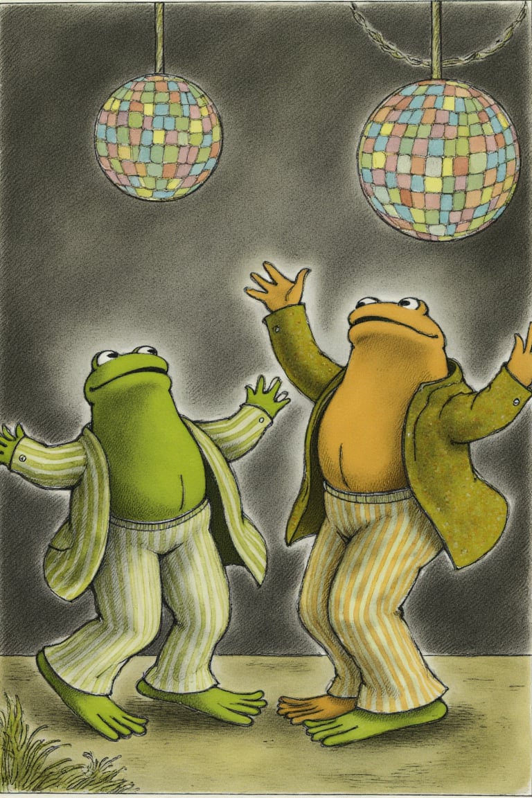 Frog and Toad dancing in a disco