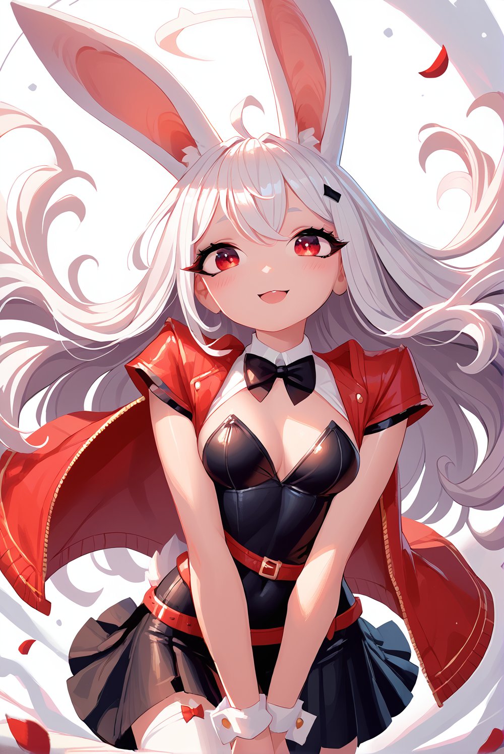 score_9_up, score_8_up, score_7_up, source_anime, 1girl, cute, rabbit girl, white hair, red eyes, 4nd43rz