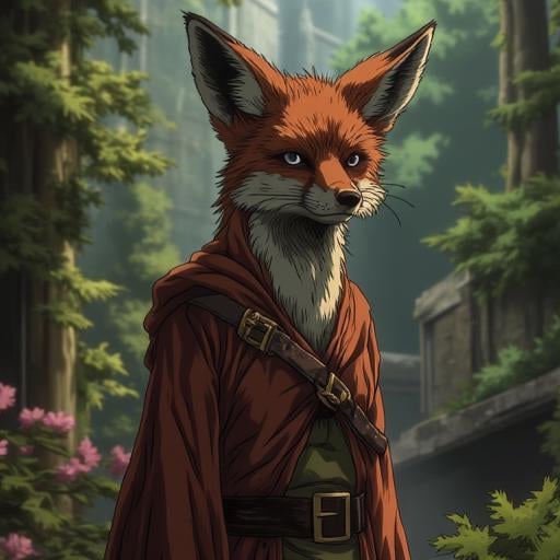 a fox dressed a a wizard, greg rutkowski