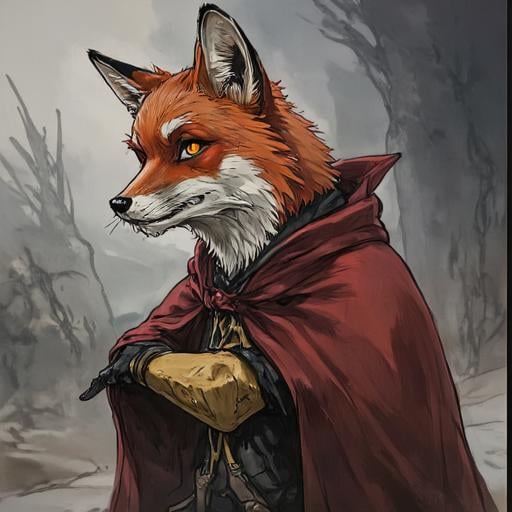 a fox dressed a a wizard, greg rutkowski