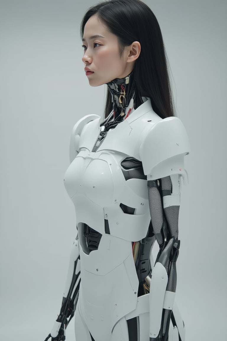 beautiful 20 years old korean robot women wearing nurse uniform, gynoid, nursing