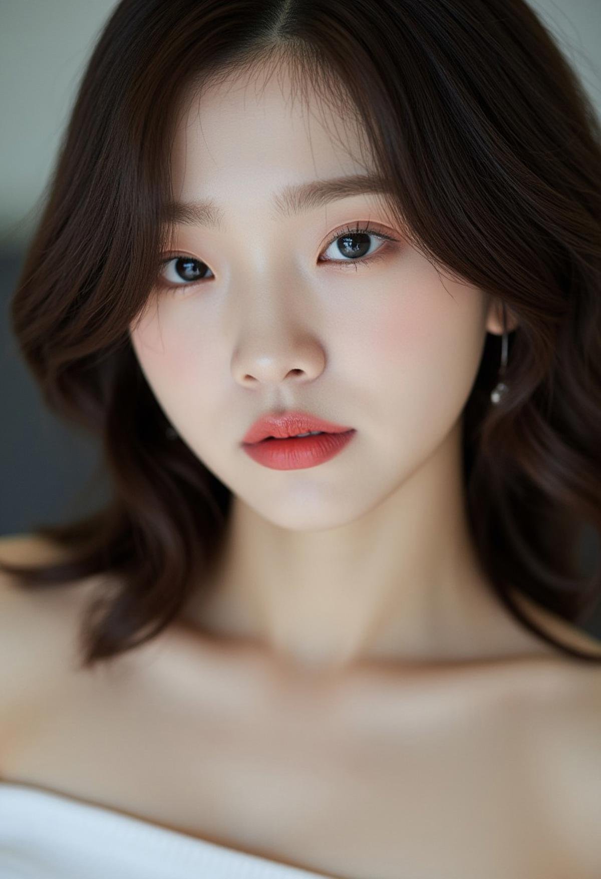 A beautiful Korean 1girl. An ultimately mega crazy complicated detailed super UHD wallpaper-level mega-highest-quality photo that has very fine shadows and detailed pixel features, with a microscope-level of intricate details. Her skin, hair, eyes, lips, and clean natural short nails are shown with extremely fine with soft natural face without makeup, 32K-level pixels for incredible realism. This visual masterpiece, using Pulitzer Prize-level photography skills, skillfully uses light and shadow to capture her stunning beauty and her deep emotions with amazing detail and lifelike accuracy, similar to the precision of microscopic cell photos.