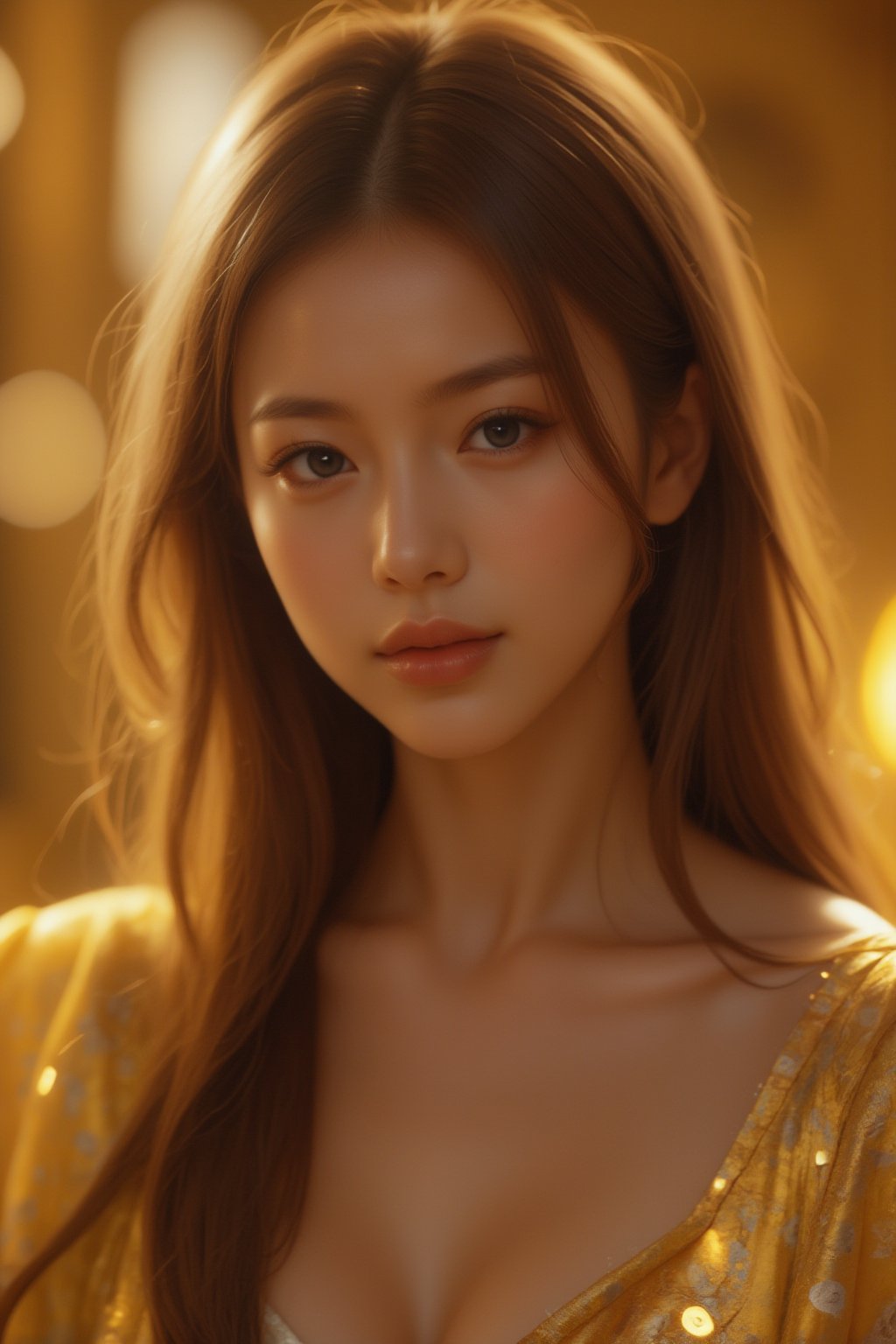 A portrait of a Byzantine style girl with golden background. (masterpiece, top quality, best quality, official art, beautiful and aesthetic:1.2), (1girl:1.4), portrait, extreme detailed, highest detailed, simple background, 16k, high resolution, perfect dynamic composition, bokeh, (sharp focus:1.2), super wide angle, high angle, high color contrast, medium shot, depth of field, blurry background,