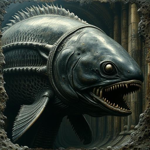 style of H. R. Giger,big fish