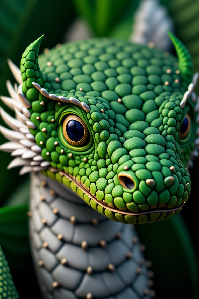 ,xrottx-intrincate-style,Intricate fantasy animal snake detail, award winnig photography, intricate details, 8k, colors cian and white ,Intricate ,Add more detail,green theme,perfect light