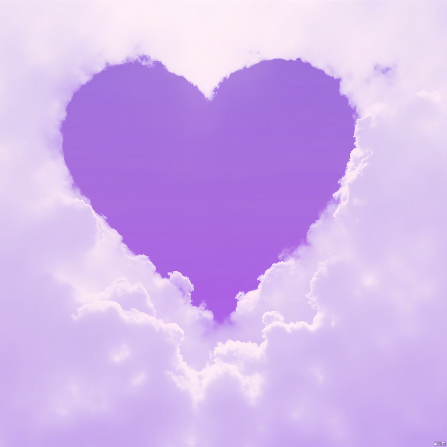 love sky
a heart-shaped view is seen in the center of the frame against a backdrop of fluffy white clouds. The heart is a vibrant shade of purple
and the clouds surrounding it are a mix of white and light purple. The clouds are surrounding the heart
adding a touch of warmth to the scene.