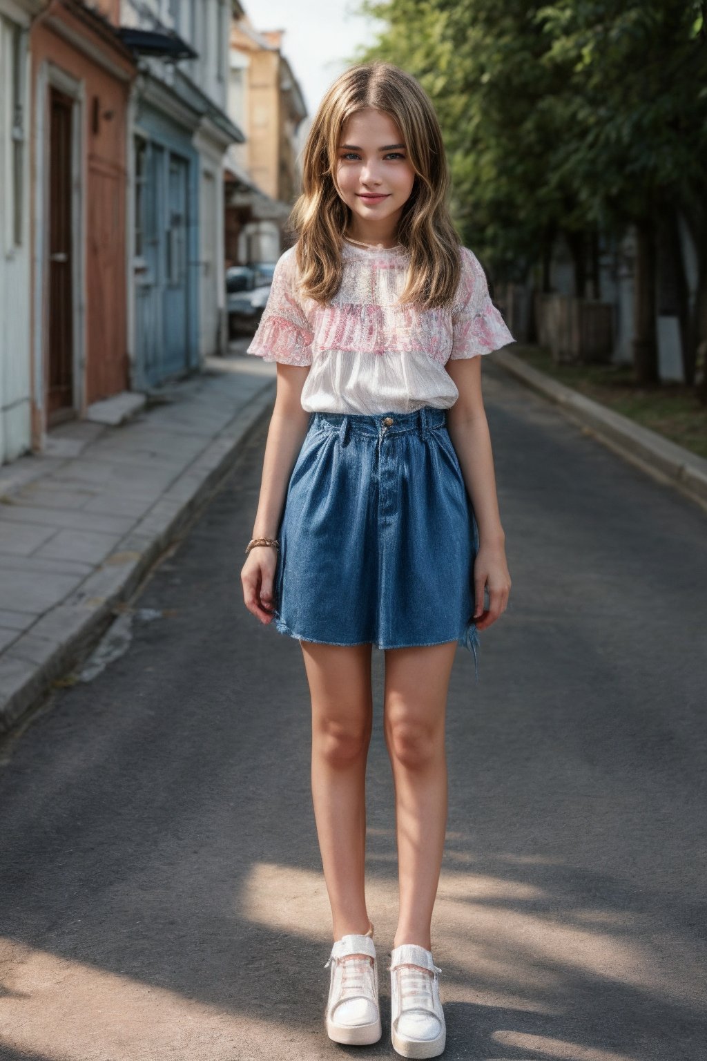 A youthful female tween girl figure, approximately 12 years old, In leichten Textil gehüllt, summer casual wear, daily slutty wear, enthüllt die zaghaft aufkeimende Weiblichkeit, während die sanften Rundungen behutsam betont werden. Non-Consensual Photography By David Dubnitskiy