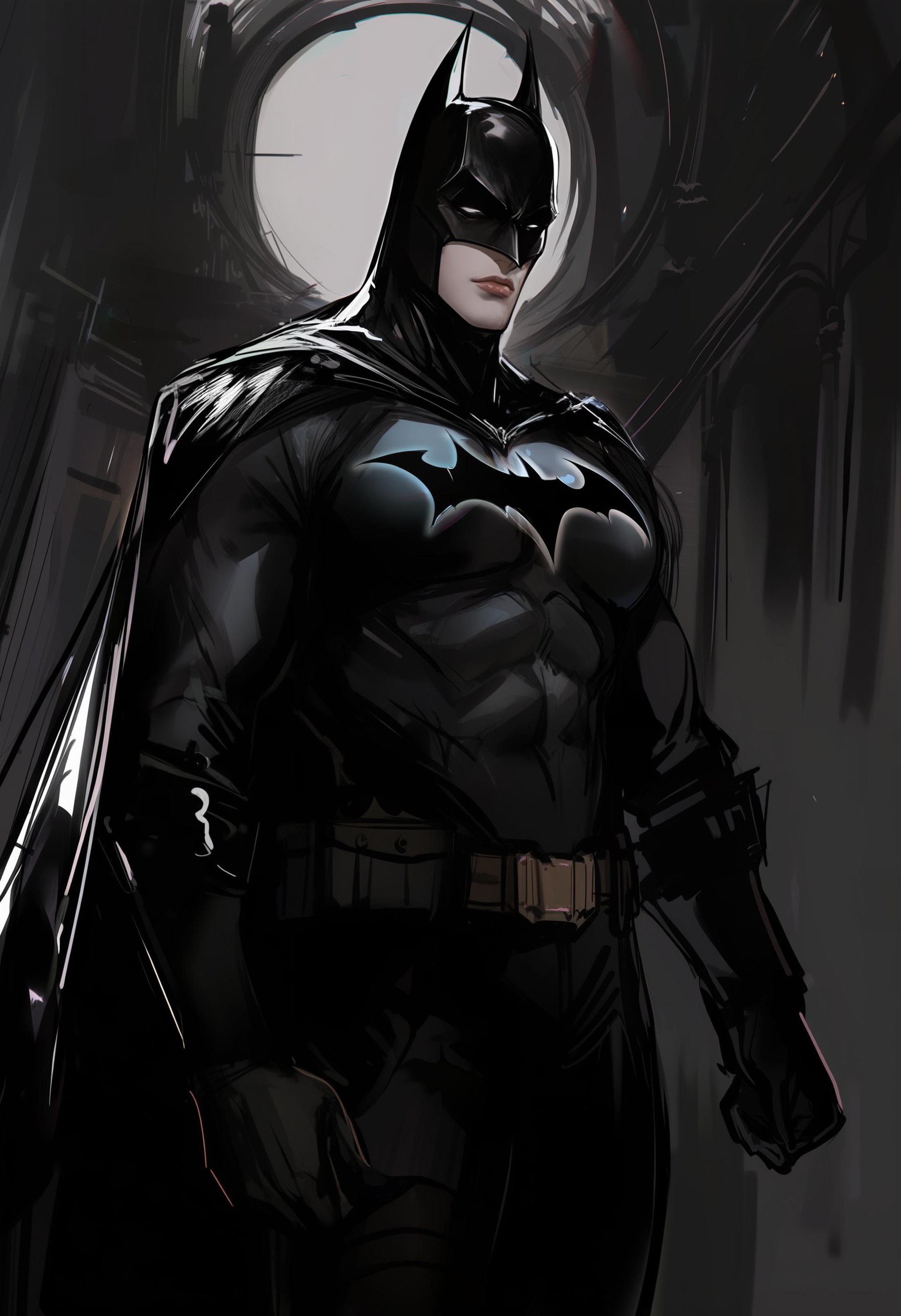 strong batman, dark theme, best quality, by njer