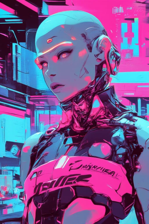 futurediff , (cyberpunk girl like a samurai in the style of Conrad Roset, Nicola Samori) white skinm , ultra realistic, (arbitrarily beautiful:1.4), full body, sexy female, (bald, neon glasses),jisosmile,anime, cyborg, 