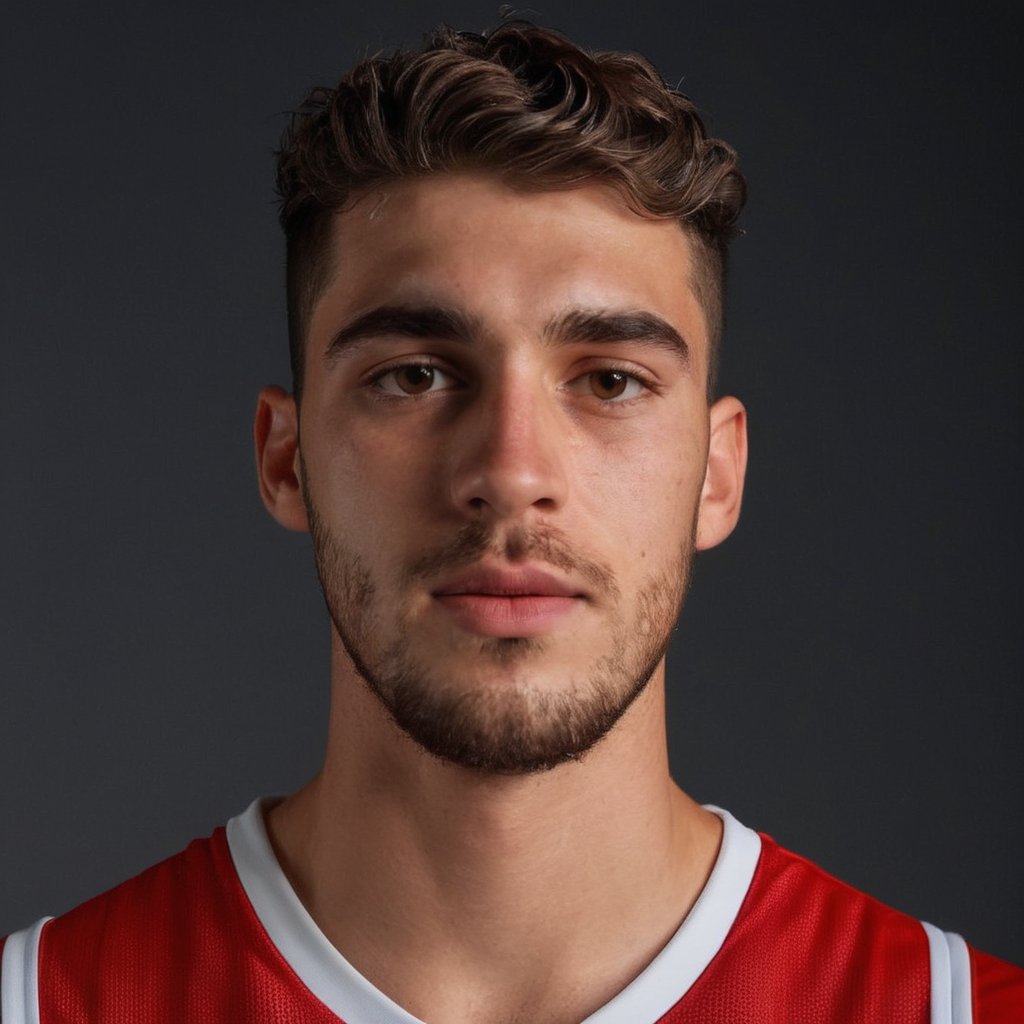 picture of a 20 years old boy, handsome, basketball player, sweaty, tattoos, wearing red basketball jersey, chicago bulls, NBA, caucasian, athlete, hot, thick eyebrows, varsity, stubble, scruffy hair, Chad, 8k, 4k, cinematic lighting, very dramatic, very artistic, soft aesthetic, realistic, masterpiece, ((perfect anatomy): 1.5), best resolution, maximum quality, UHD, life with detail, analog, cinematic moviemaker style, gq
