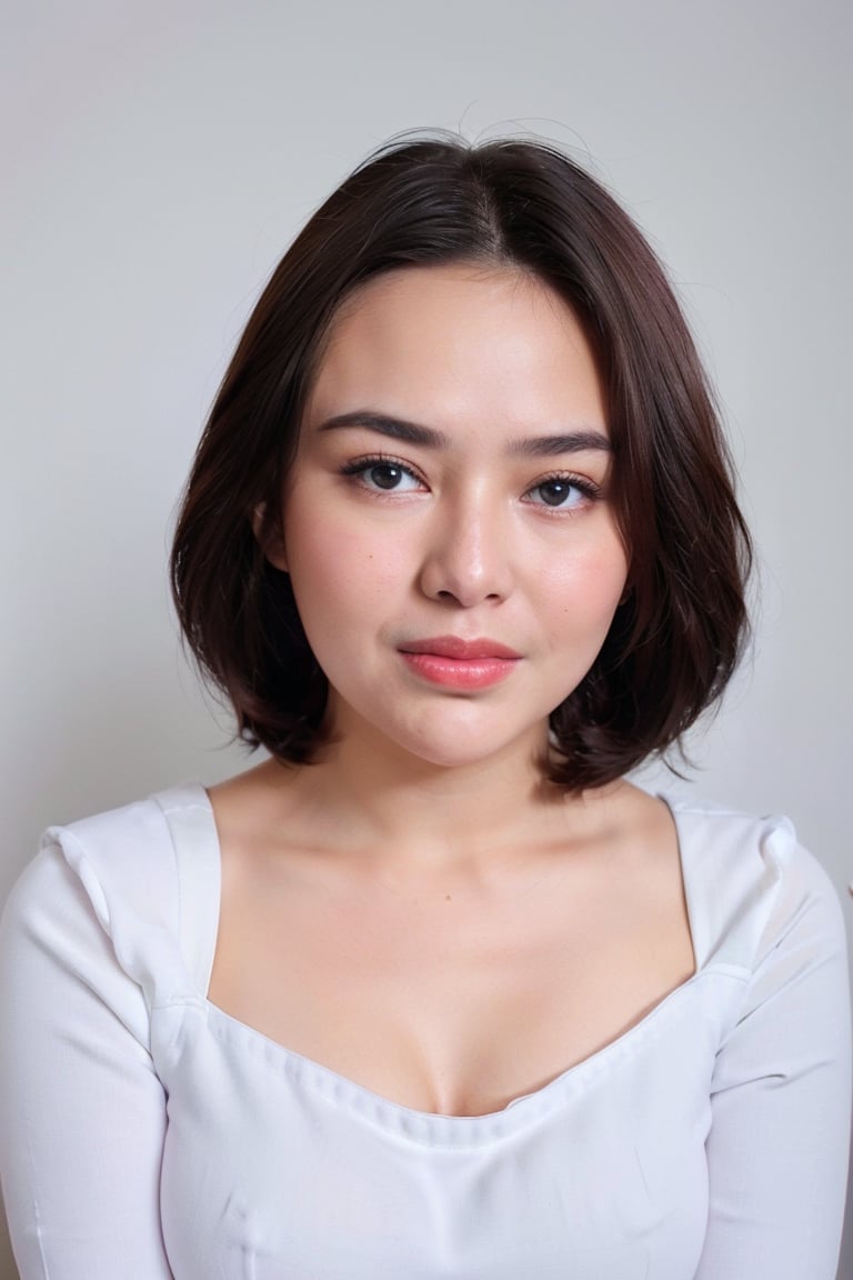 photo of beautiful (pale skin girl:1.2) in front of white background, ((white t-shirt)) (highest quality textured fabric blue velvet backdrop), lush blue drapery behind her with accent highlights(highest quality), frontal headshot of her to camera, skin is smooth and radiant, film quality, bermese woman (myanmar actress) (ei chaw po) (ultra-realistic , she's in deep darkness ,soft accents, gorgeous rembrandt like lighting, (Rembrandt patch), Her luscious, natural dark hair cascades down, framing her face with an aura of allure. With striking eyes, adorned with long lashes, eyes, the color of rich deep colors, ancient seduction and passion. Finely detailed(Fine-grained), (highest detail skin texture peach-fuzz earlobe realistic) ○○ res – ○○ resolution ultra high res(A high resolution) , very high texture res(light resolution), Realistic – Realistic Photorealistic – (photorealistic beautiful eyes, pupil colors, 4k) , 8K,extreme detail, close and intimate, she looks direct to viewer, captivating eyes looking at us,Her perfectly sculpted lips, highly real lipglass,painted a bold shade of crimson. she is Ingres, Vermeer, work of art, indulge in the exploration of desire.solo woman, (highest quality skin), long hair, every detail,Fine facial features, micro-details of skin and hair Masterpiece – Masterpiece ○○ quality – ○○ quality best quality(Highest Quality) ,Leica film, best, solo female, High quality (hiquality)　etc ○○ detailed – ○○ details ultra-fine detailed(micro details), Photorealistic, Extremely detailed(Extremely detailed) , Finely detailed(Fine-grained), (highest detail skin texture) ○○ res – ○○ resolution ultra high res(A high resolution) , very high texture res(light resolution), Realistic – Realistic Photorealistic – photorealistic beautiful – beautiful 4k , 8K, relaxed, close and intimate, smile