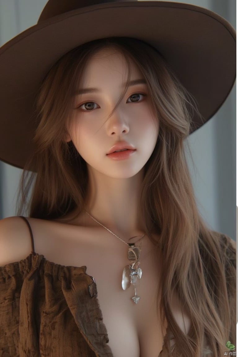 1girl,solo,realistic,parted lips,messy hair,lips,simple background,medium breasts,(add details:1.5),Sexy waist,masterpiece,best quality,bright colors,solo,photo,(standing:1.3),(looking at viewer:1.4),Elegant,detailed gorgeous face,(cowboy shot:1.4),Big chest,