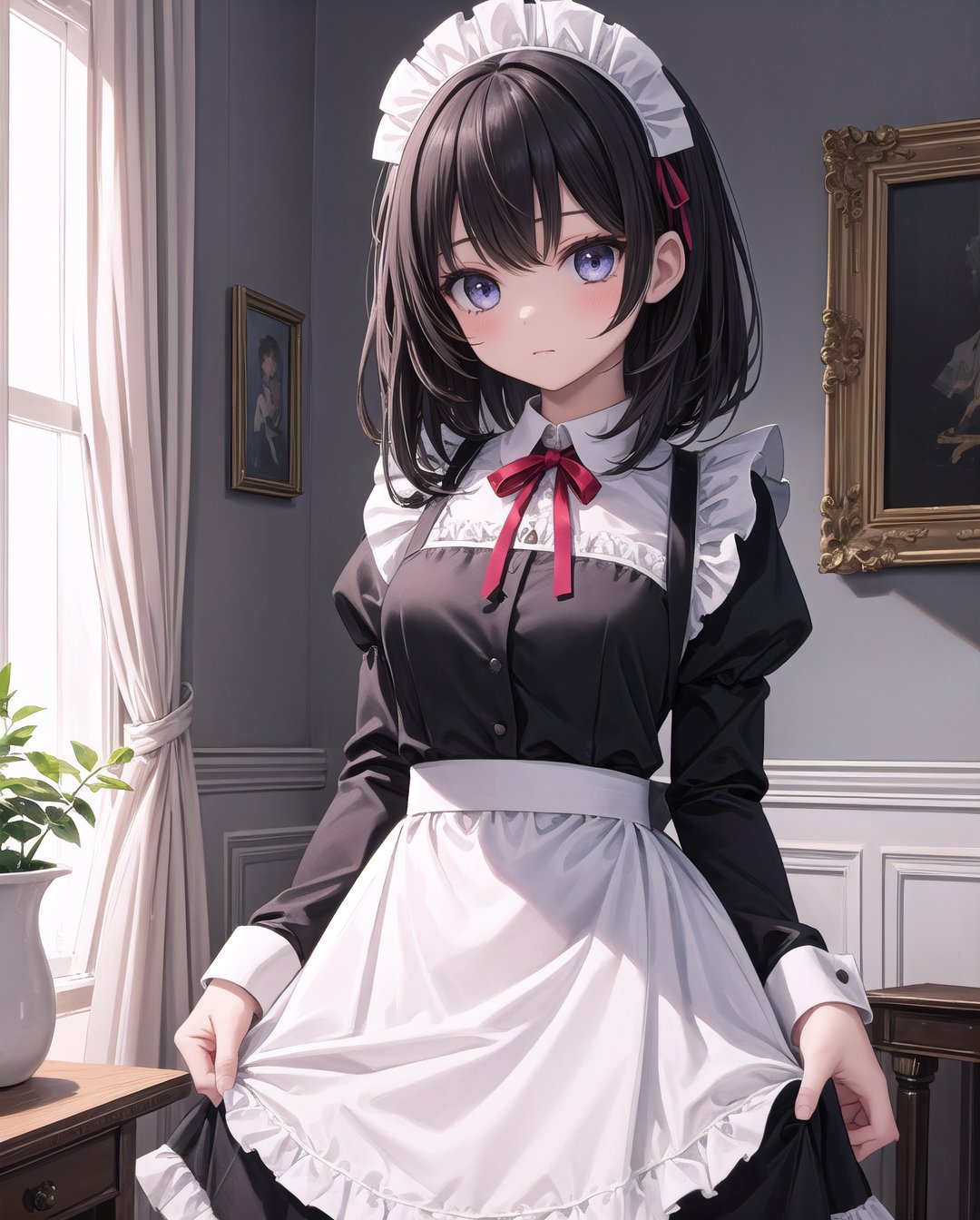 (masterpiece), 1girl, maid uniform