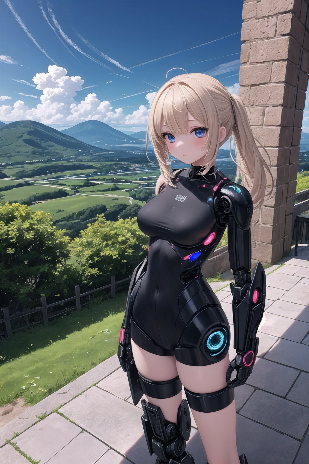 (masterpiece), scenery, 1girl, android, robot