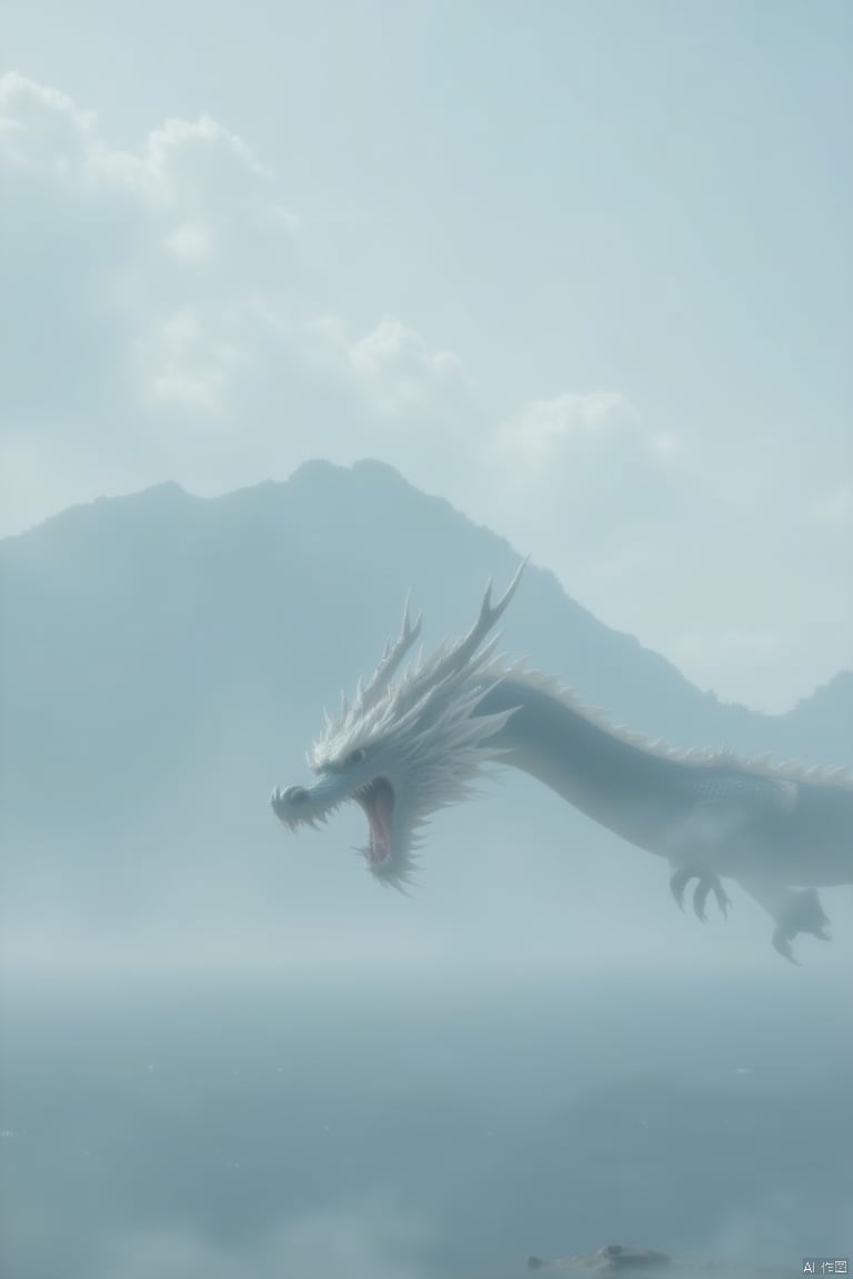 loong
a dragon is soaring through the air
its head turned towards the left side of the frame. Its mouth is open
revealing its sharp teeth. The dragon's head is adorned with white feathers
adding a touch of contrast to the scene. The backdrop is a misty
foggy landscape
with a large mountain range in the distance. The sky is a pale blue
dotted with fluffy white clouds.
Spurt fire
sharp claws
（swimming posture：1.05）