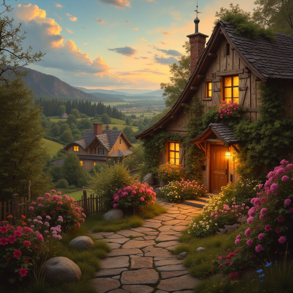 scenery, cozy, rustic, countryside, natural, earthy tones,noc-fantasy