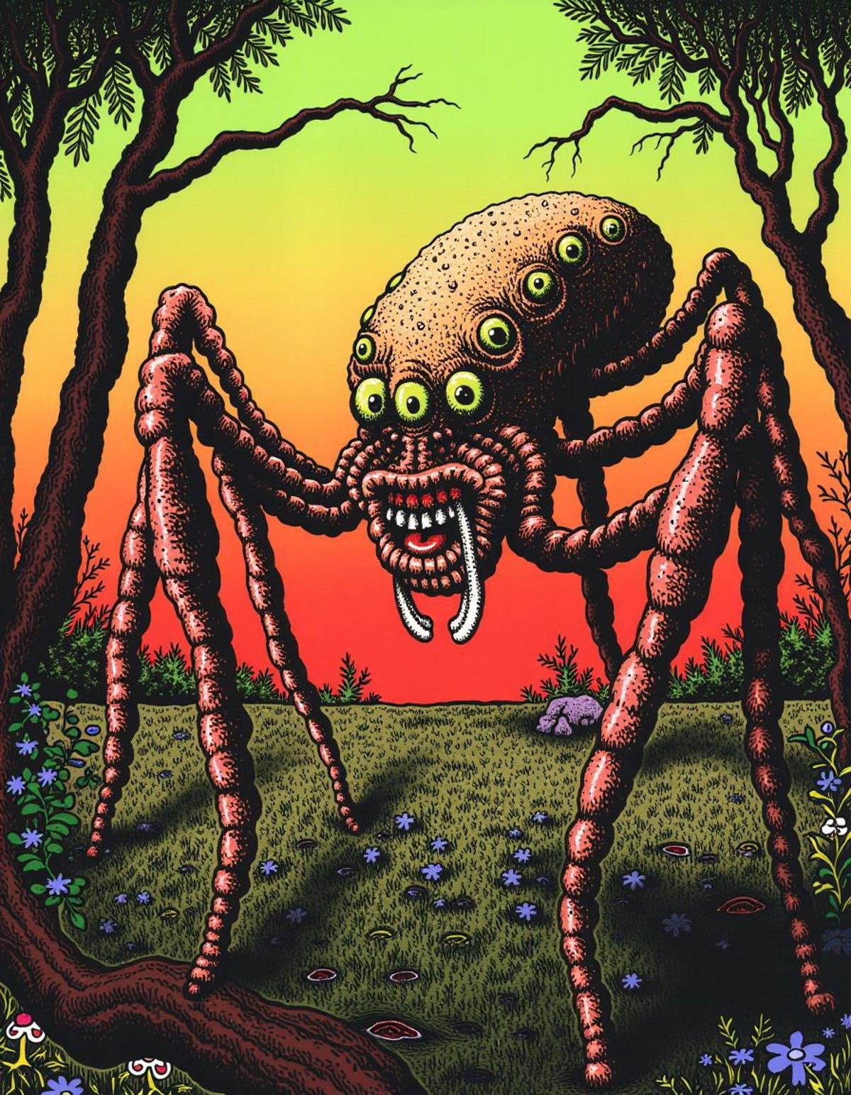 Concept art, Weevil, Sunny, in focus, Grim, horror, r.crumb style <lora:R.Crumb_Flux_Comix:1>, great composition, enchanted, fantastic aesthetic, sunny, dynamic cinematic color, gorgeous, beautiful detailed supreme quality color intricate, deep aesthetic, contemporary fine detail, epic composition