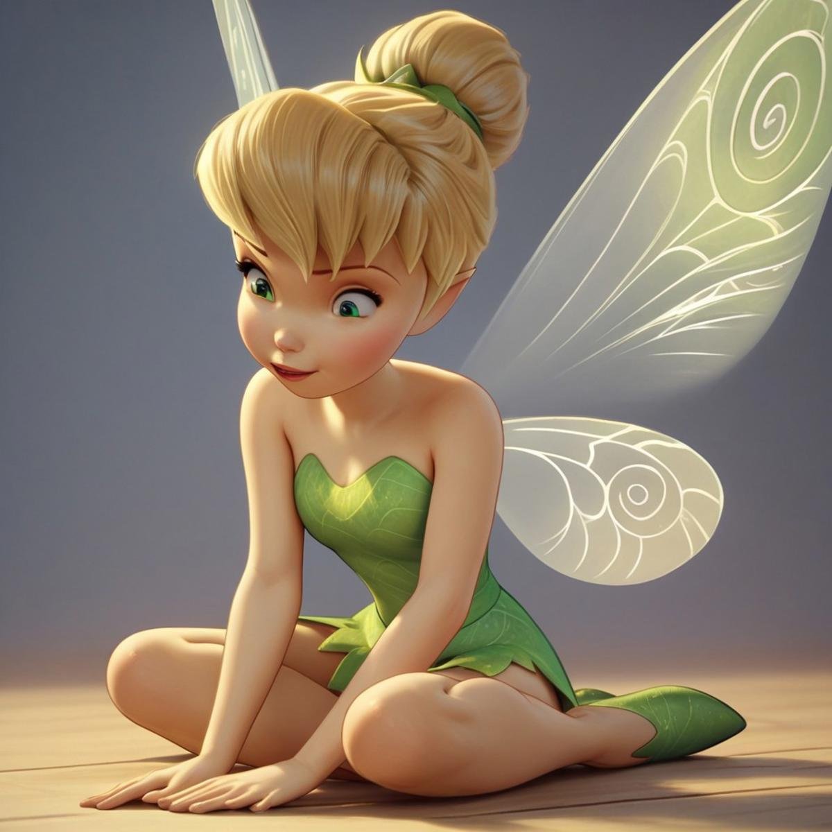 score_9, score_8_up, score_7_up, score_6_up, score_5_up, score_4_up, Tinkerbell, fairy wings, sitting on the floor