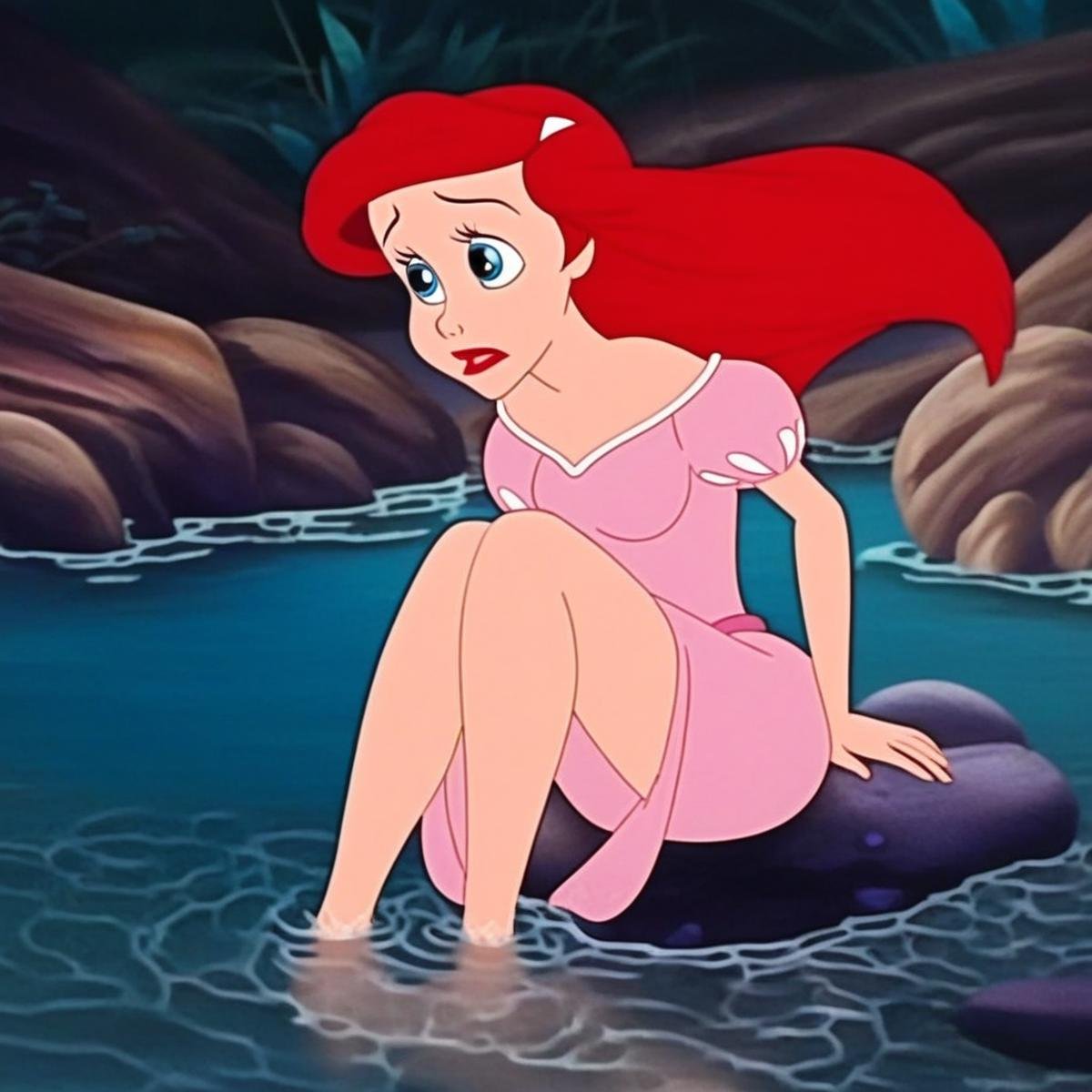 Ariel, legs, in shallow water