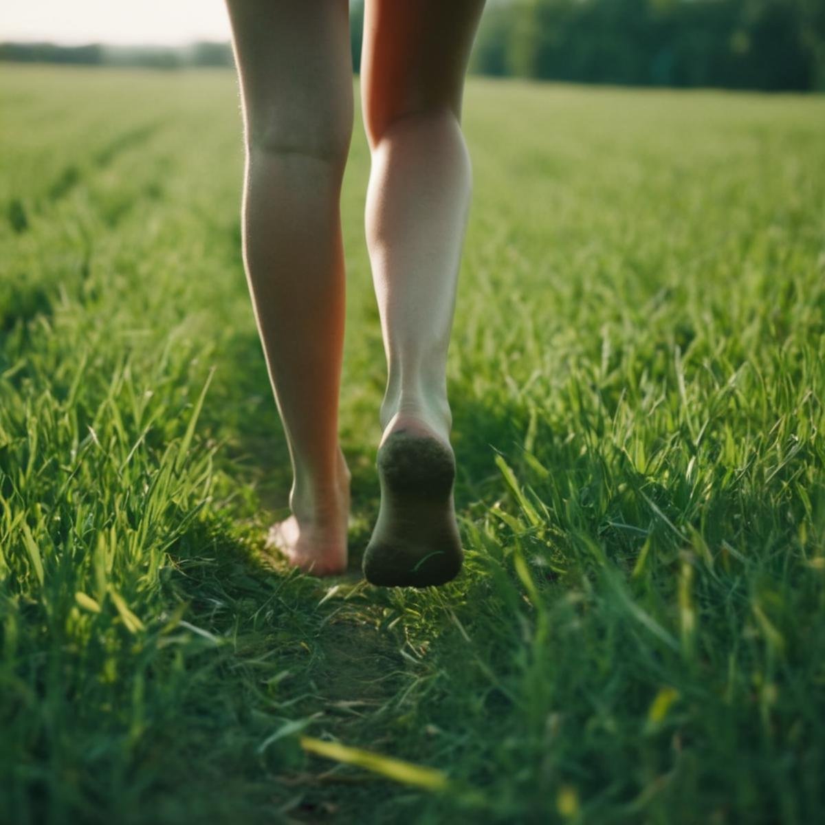 cinematic film still of  <lora:perfection style:0.1> <lora:detailed:0.1> <lora:Chiaroscuro Lighting Style:0.3> <lora:feet v2:0.6>A perfect photo of a person from behind walking on a lush green field,foot focus,cinematic feet,best feet,better Feet,awesome Feet,different Feet,1girl,solo,outdoors,barefoot,day,blurry,feet,toes,soles,grass,close-up,dirty,dirty feet , perfect style, perfection style, detailed style <lora:perfect feet:0.3>, shallow depth of field, vignette, highly detailed, high budget, bokeh, cinemascope, moody, epic, gorgeous, film grain, grainy