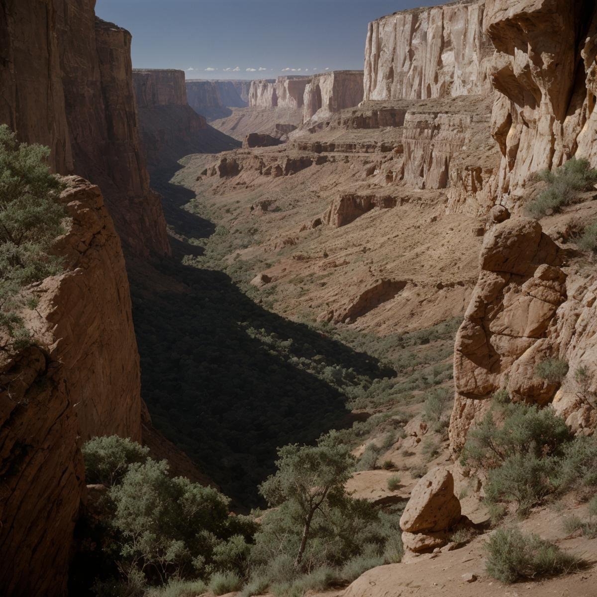 cinematic film still of  <lora:Ron Fricke style SD1.5:1>a view of a canyon from a cave,outdoors,sky,tree,no humans,scenery,rock,mountain,landscape , realistic, realism, movie still, film grain, kodak film, film contrast, film color, cinematography, documentary, photography, 70 mm film, 65 mm film, Todd-AO, Todd-AO 35, 8K resolution, Ron Fricke film director style, Ron Fricke film directing style, Ron Fricke style, shallow depth of field, vignette, highly detailed, high budget, bokeh, cinemascope, moody, epic, gorgeous, film grain, grainy