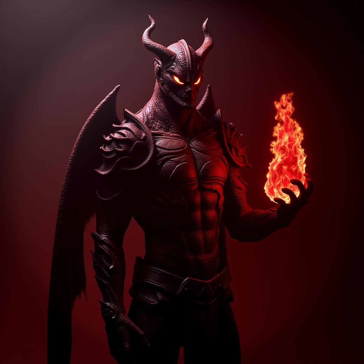 professional 3d model  <lora:Unreal Engine style v1:1>An Unreal Engine image of a demonic looking dragon with glowing eyes and a red flame,1boy,male focus,armor,glowing,helmet,fire,glowing eyes , realistic, realism, photorealism, hyperrealism, hyperrealistic, realistic, sharp, detailed, cinematography style, film light style, movie still,  professional photography, artistic, perfection, contrast, cinematic, filmic, high quality photo,  8k quality, colorful, photography style, 3D computer graphics, Blender, 3ds Max, Maya, Cinema 4D, ZBrush, AutoCAD, LightWave 3D, Adobe Dimension, virtual reality, 3d, different people, different characters, different models, detailed eyes, detailed nose, detailed ears, detailed environment, detailed body, detailed face, detailed nipples, detailed breasts, detailed feet, detailed hands, perfect, perfection, epic, awesome, Interactive, Cybernetics, different lighting, light, Video games, Film and television, Unreal, real-time 3D,  Epic Games style, Unreal Engine style . octane render, highly detailed, volumetric, dramatic lighting