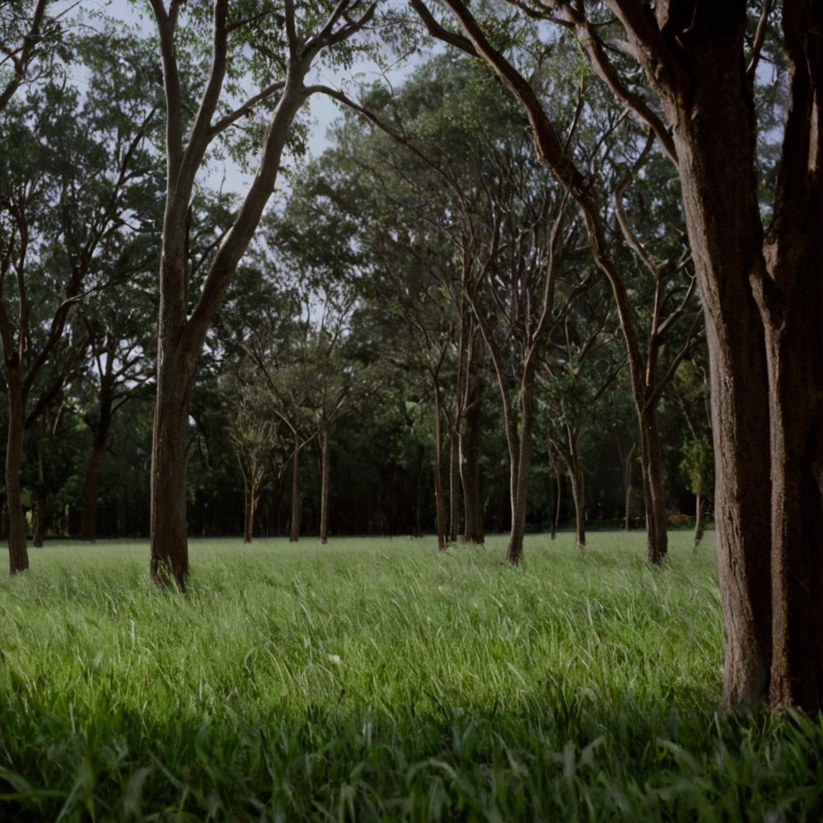 cinematic film still of  <lora:Ron Fricke style v2:0.9>a large area of green grass with a lot of trees,outdoors,tree,no humans,leaf,traditional media,grass,plant,nature,scenery , realistic, realism, movie still, film grain, kodak film, film contrast, film color, cinematography, documentary, photography, 70 mm film, 65 mm film, Todd-AO, Todd-AO 35, 8K resolution, Ron Fricke film director style, Ron Fricke film directing style, Ron Fricke style, shallow depth of field, vignette, highly detailed, high budget, bokeh, cinemascope, moody, epic, gorgeous, film grain, grainy