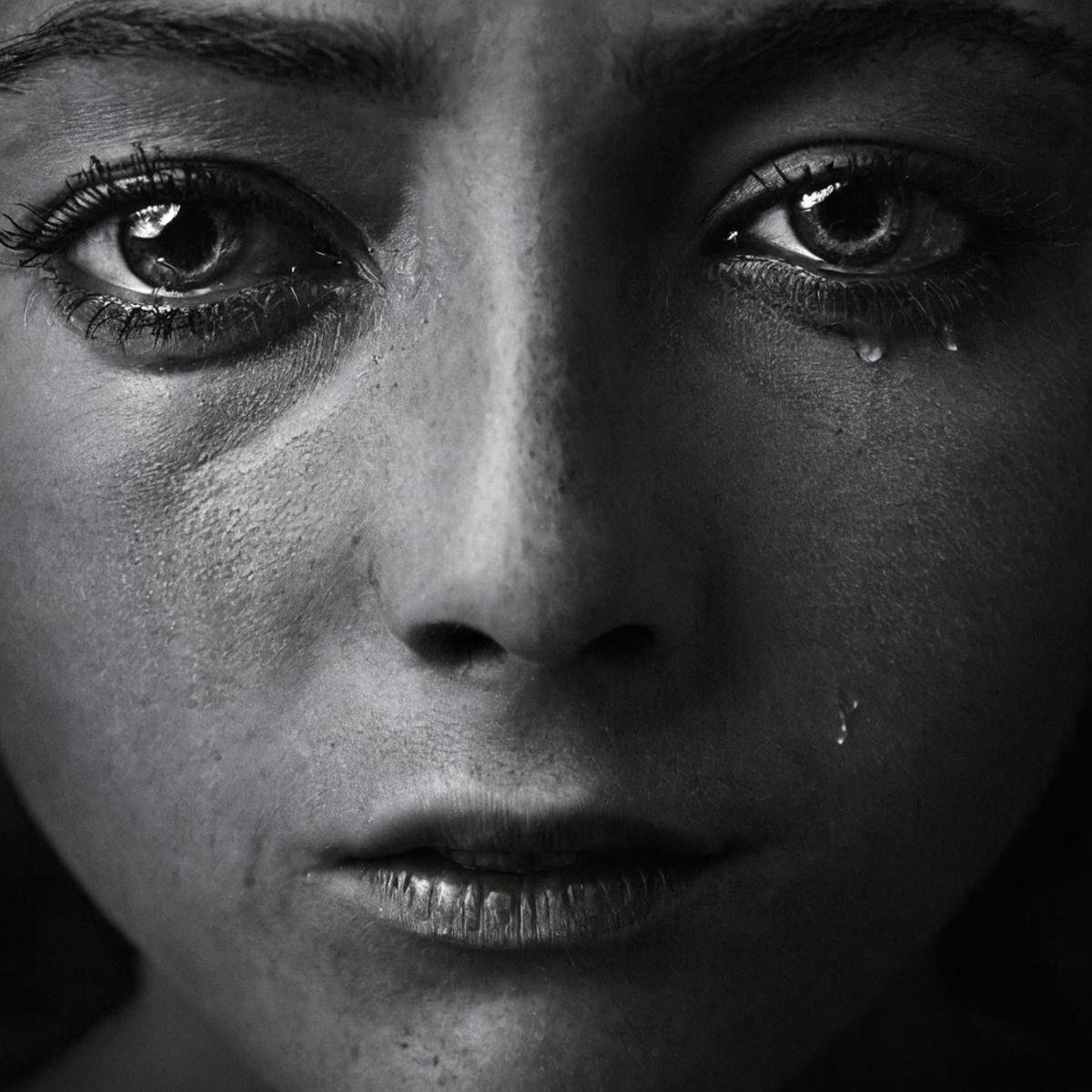 cinematic film still of  <lora:crying style v3:1>a child crying with tears on her face.,solo,1boy,closed mouth,monochrome,greyscale,male focus,blurry,lips,close-up,realistic , crying, sad, teary face, tears, crying style, shallow depth of field, vignette, highly detailed, high budget, bokeh, cinemascope, moody, epic, gorgeous, film grain, grainy