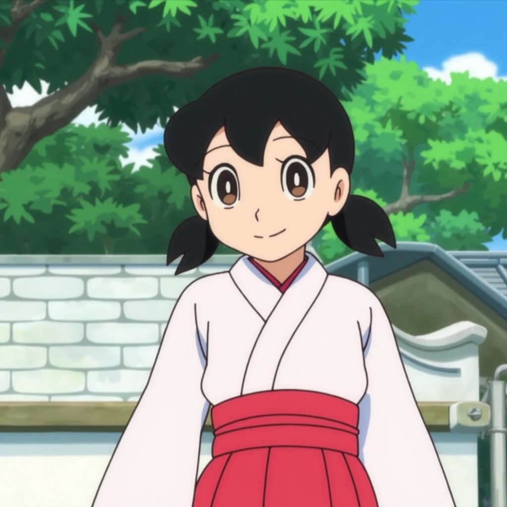 minamoto shizuka,1girl, solo, japanese clothes, black hair,miko, black eyes, smile, twintails, outdoors, hakama, looking at viewer, skirt, short hair, day, short twintails, hakama skirt, tree, red hakama, long sleeves,

masterpiece, perfect face, best quality, beautiful eyes, shiny eyes, anime coloring, anime screencap, absurdres, award winning,masterpiece, perfect face, best quality, beautiful girl, cute girl, beautiful eyes, shiny eyes, anime coloring, anime screencap, absurdres,