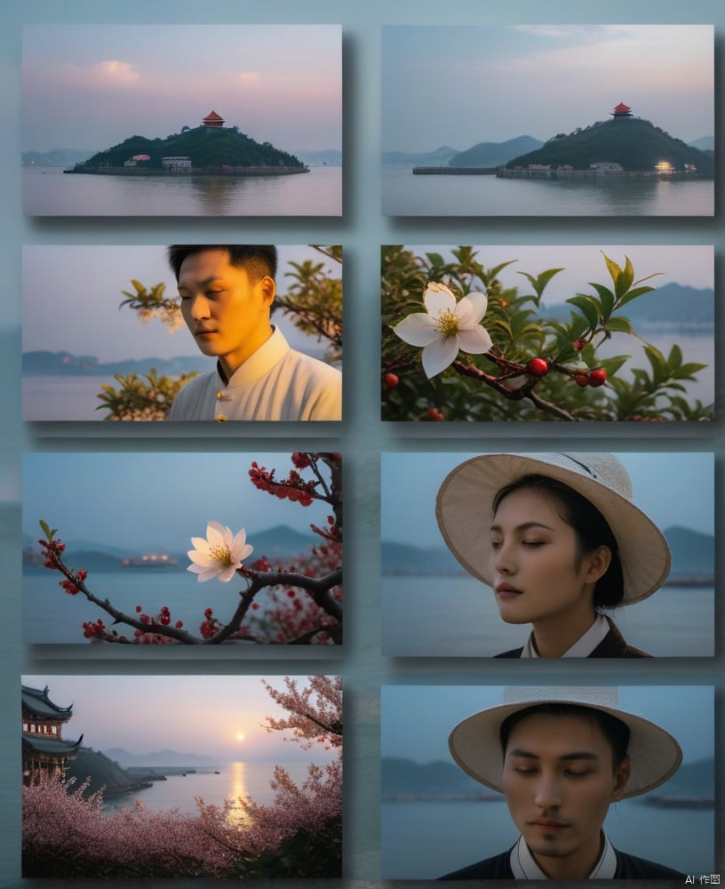 (story board:1.4),[story board:black line:5],(8 interface:1.3),[white background:story board:2],talking,(Multiple views:1.4)

In a distant and gentle country, there is a city gently surrounded by the blue sea - Xiamen. The city is not only famous for its beautiful seaside scenery, but also hides an untold secret, which lies in an extraordinary triangular plum flower.

This triangular plum, unlike any other flower, grows in a hidden garden at the southernmost tip of Xiamen Island, where the four seasons are Lucky Star Chinese Restaurant, and the air is filled with a faint scent of sea salt and flowers. This triangular plum is not only colorful, the petals seem to be painted with delicate ocean ripples, but what is even more amazing is that it has a kind of magic, which can summon and talk to the guardian spirit of Xiamen, the egret.

The egrets, as the symbol of Xiamen, are white and flawless, with elegant postures, and often soar into the sky when the morning sun breaks or the sun sets, adding a bit of agility and peace to the city. But in the heart of this special triangular plum, there lives a special egret named "Lingyu". Lingyu is different from other egrets, it has the eye of wisdom, can perceive people's hearts, and has an indissoluble bond with this triangular plum.

The story takes place on a sunny spring afternoon, when the first rays of sunlight penetrate the clouds and gently brush the petals of the triangular plum, the spirit feather slowly lands in front of the flower. It looked at the three-cornered plum with its clear spring-like eyes, and said softly, "Dear flower, where do you want to take me on a trip today?" ”

The Triangle Plum swayed softly, as if whispering, and each of its petals shimmered with a glimmer, pointing to the sparkling sea in the distance. Lingyu comprehended, flapped his wings and flew high, with the magic of the triangular plum, they flew together over the romantic alleys of Gulangyu Island, passed through the academic corridor of Jimei Village, and finally came to a no-man's land by the sea.

There, the triangular plum uses its magic to transform the sea water into a beautiful picture of Xiamen: the ancient Nanputuo Temple looms in the morning mist, the people riding on the road around the island laugh and laugh, and the brilliant lights of Gulangyu Island at night, every scene is so vivid and warm. Lingyu hovers in the air, using its singing voice to match these images with the most beautiful melodies, and their cooperation makes this sea area seem to turn into a dream stage.

As the sun sets, the sky is dyed with an orange-red afterglow, and the triangular plum and the spirit feather also end the wonderful journey of the day. They returned to the hidden garden, the Triangle Plum continued to bloom quietly, and the Spirit Feather perched on the branches, guarding the city and the innocent and beautiful friendship between them.
