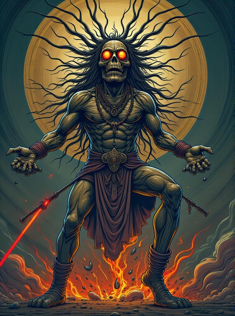 kachima, Supernatural entity from Hindu mythology,  inhabits a corpse, possesses immense knowledge, insight and foretell the future,  occult rituals, cunning nature