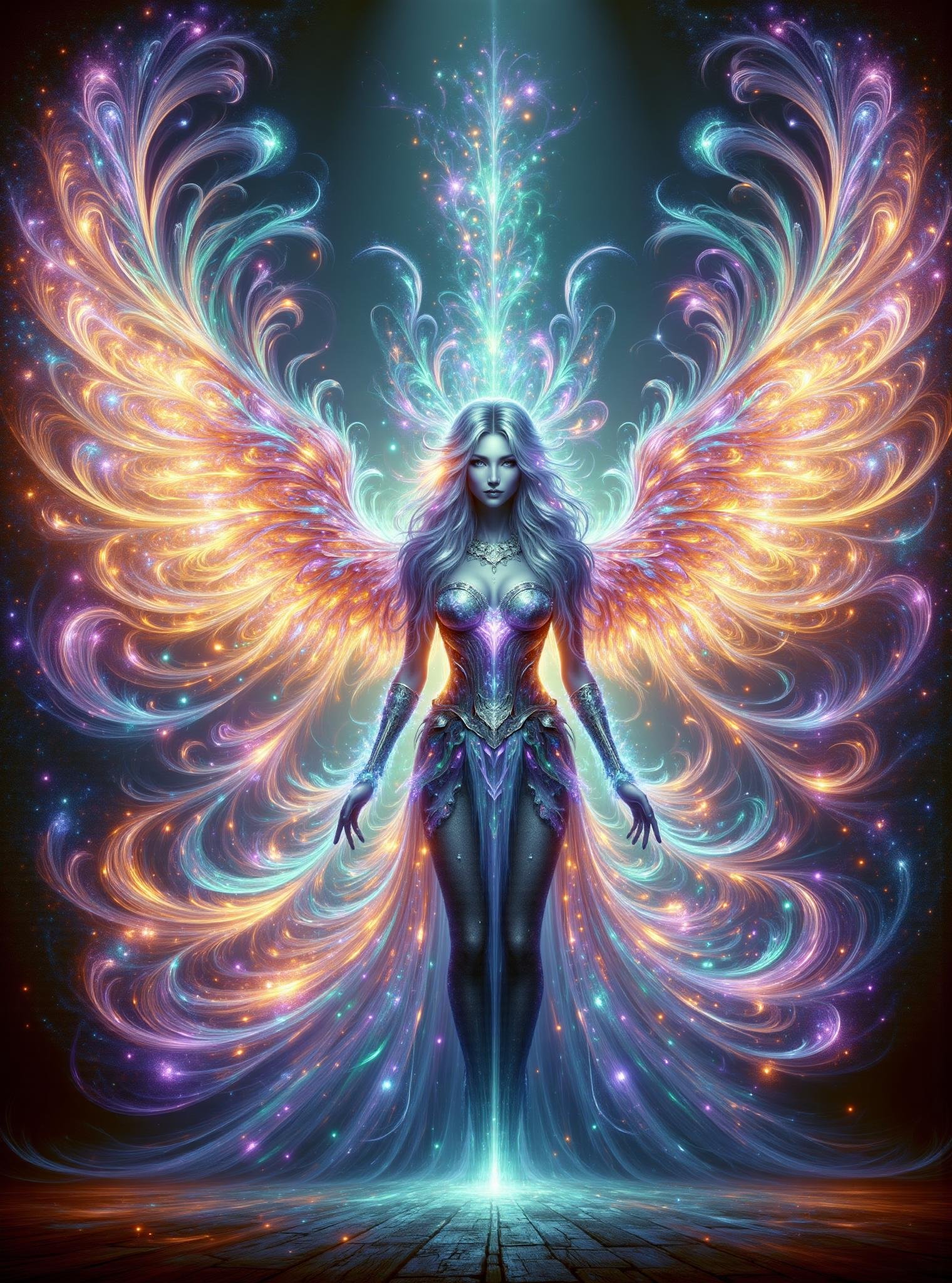 digital illustration,  phoenix, Enchantress, power to transform others,  spells, sensuality and manipulation,  skilled in the arts of magic and transformation