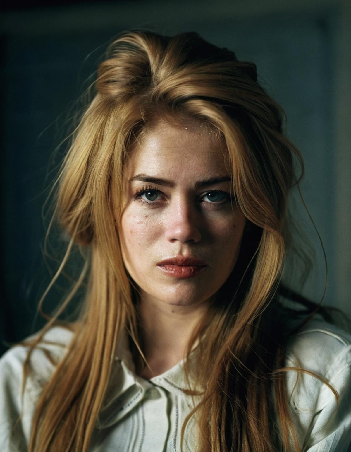 <lora:Palina_Rojinski_v5:1> subtle grain, cinematic quality, Palina Rojinski as a character from the movie se7en, in the style of se7ven, long hair, fine art photography, film still, movie scene 