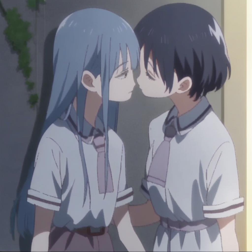 score_9, score_8_up, score_7_up, source_anime, rating_safe, AozoraAA, KasumiAA, yuri couple focus, 1other, 1girl, anime screencap,