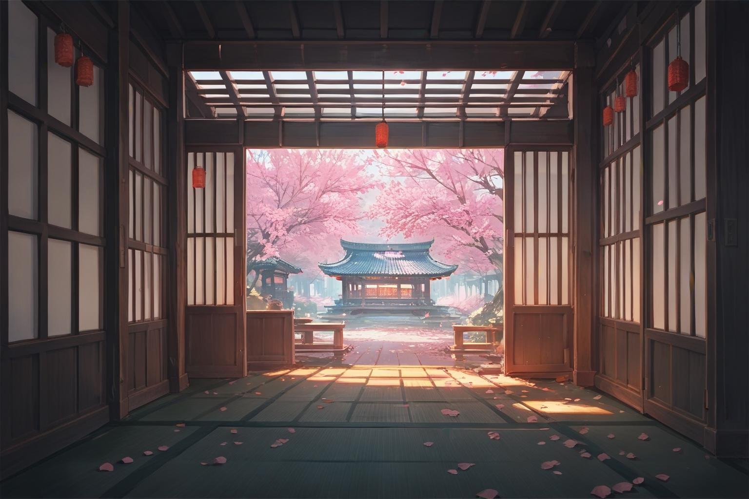 score_9, score_8_up, score_7_up, room, japanese interior, sakura petals, glowing, digital art, no human, illustration, background <lora:neonils_v2:0.8>