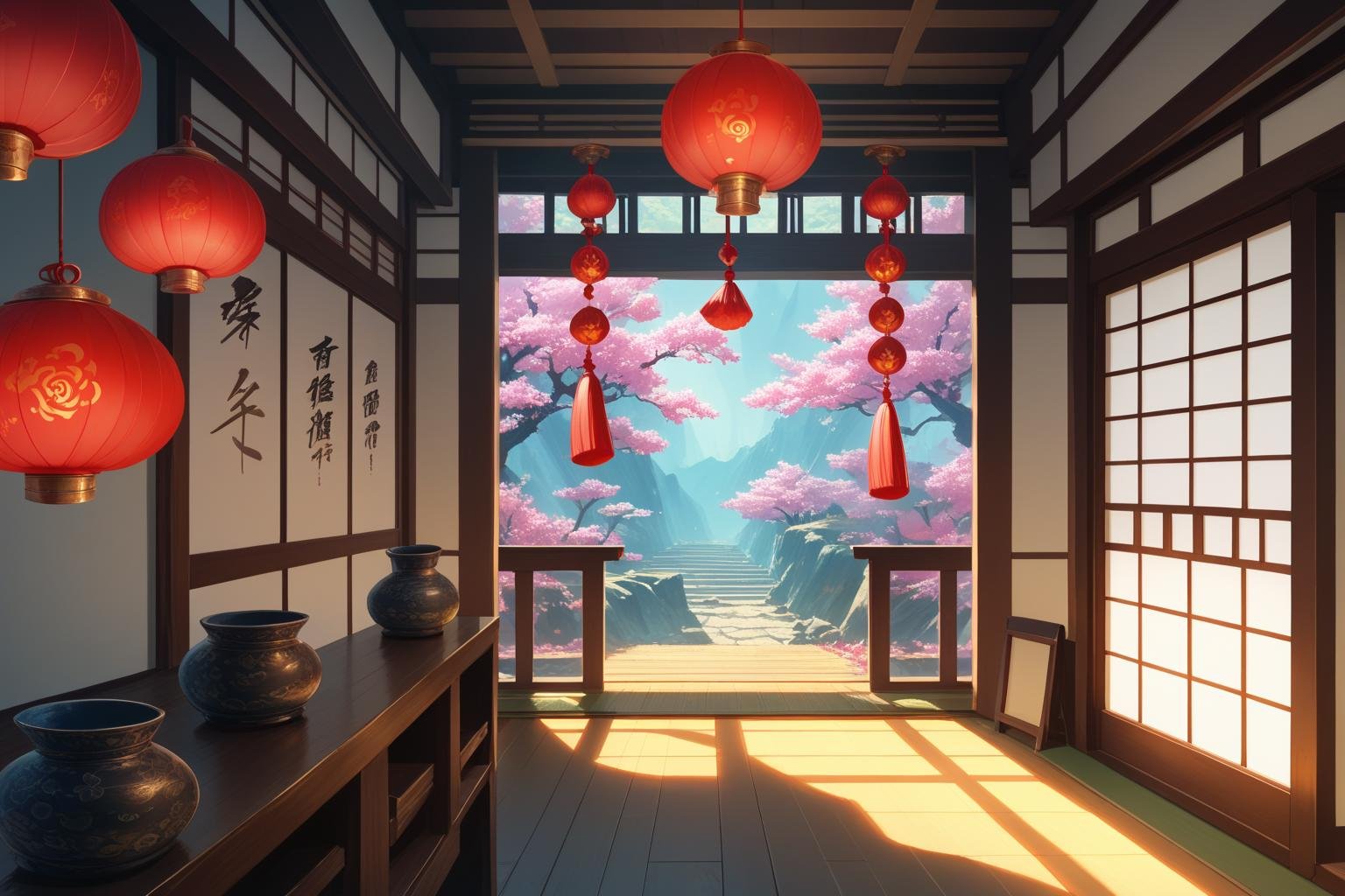 score_9, score_8_up, score_7_up, room, japanese interior, red color gems, glowing, fantasy art, digital art, no human, illustration, background  <lora:neonils_v2:0.8>