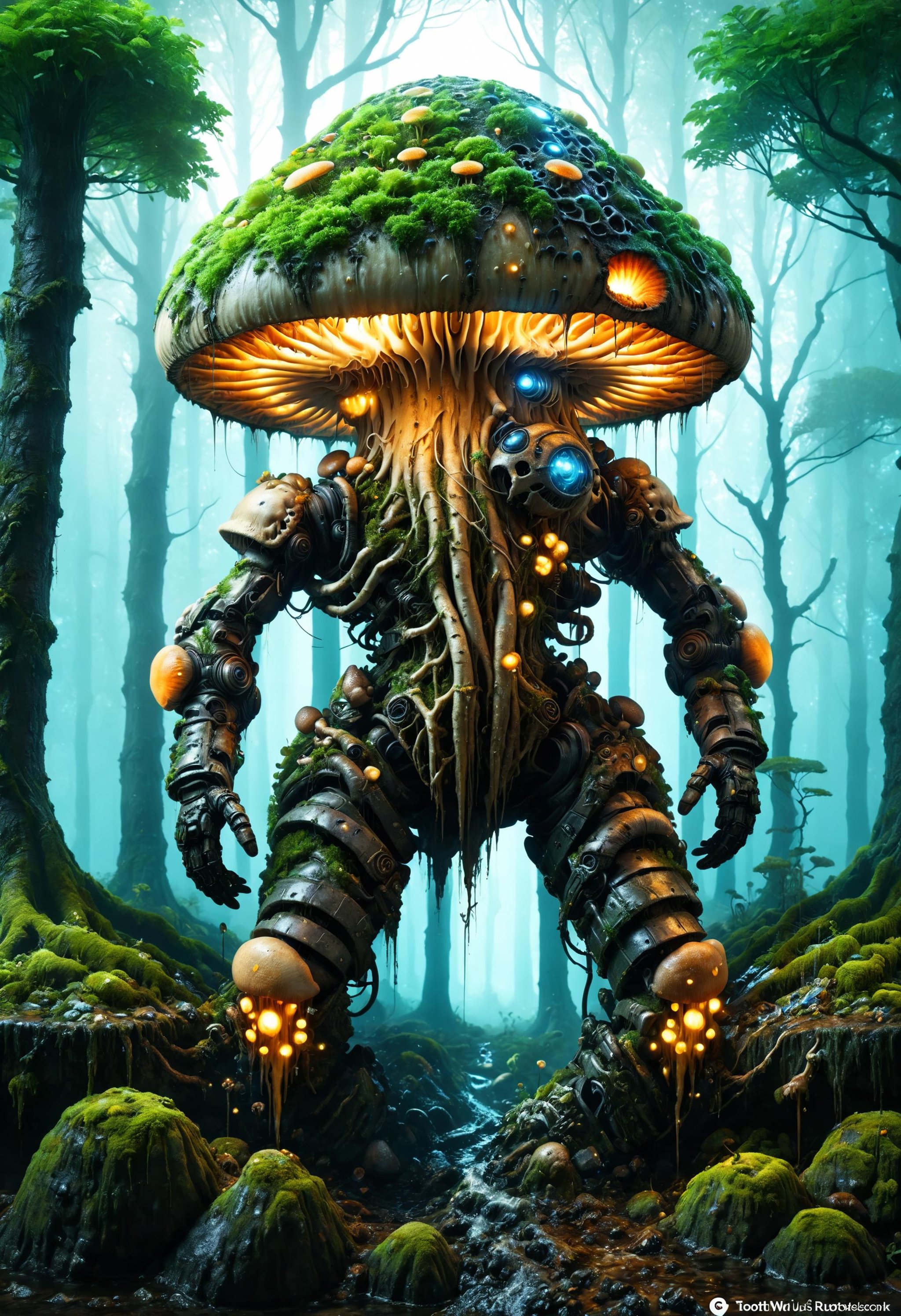 dark and dramatic molecular gastronomy, vibrant baroque neoncore magical tevphaestus francid mushroom with pitch black exoskeleton mycelium armor, acidwave, aesthetic epic, trending on artstation, intricate artwork by Tooth Wu and Greg Rutkowski, octane render, cinematic, hyperrealism, magical forest at night<lora:dvr-swr:1> dvr-swr