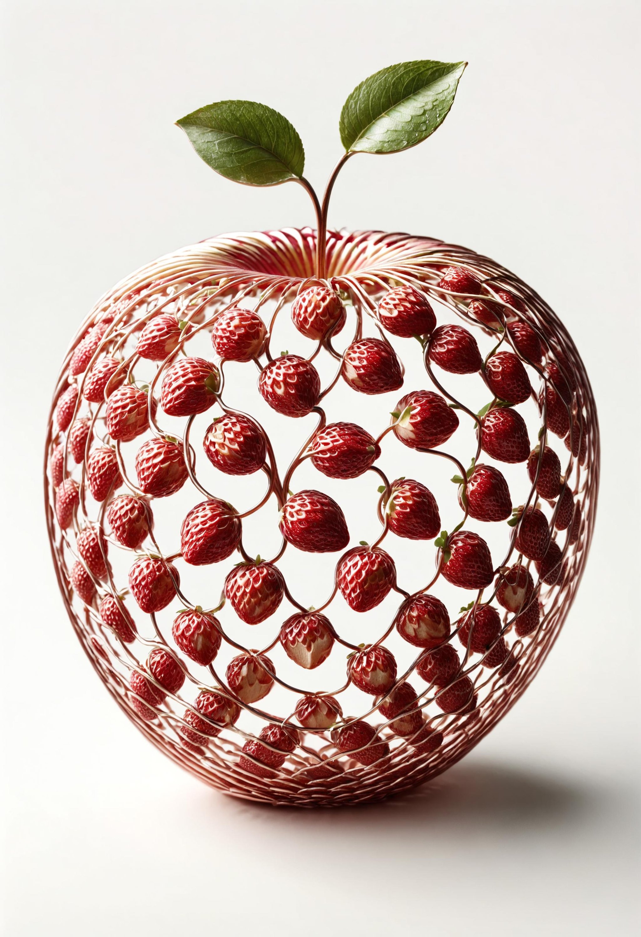 <lora:dvrscls:0.8> drvscls, an apple covered in strawberry scales <lora:dvr-cpwr:1> dvr-cpwr