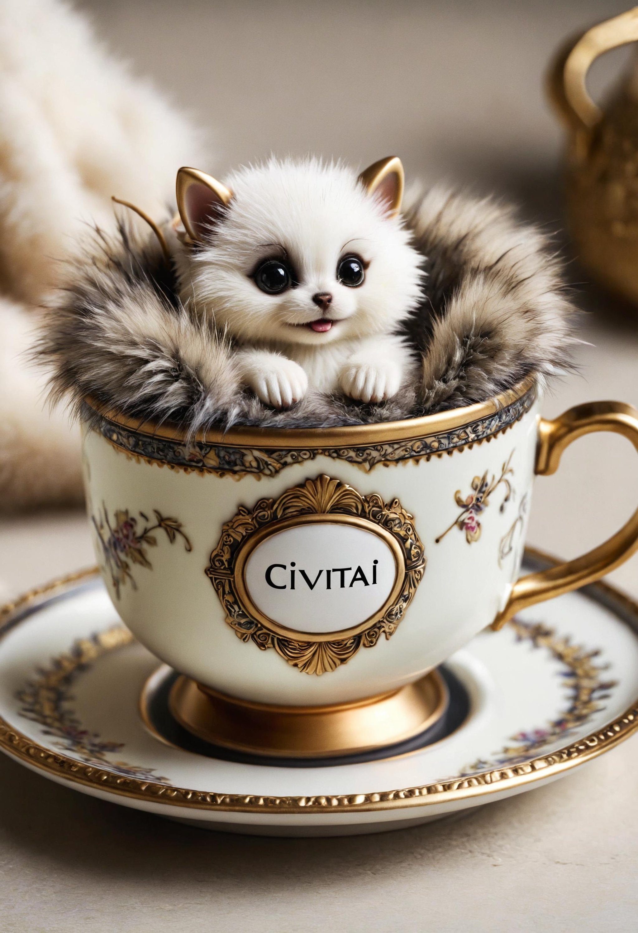 a teacup filled with furry coming out on the rim labeled "CivitAi"<lora:dvr-frft:0.8>