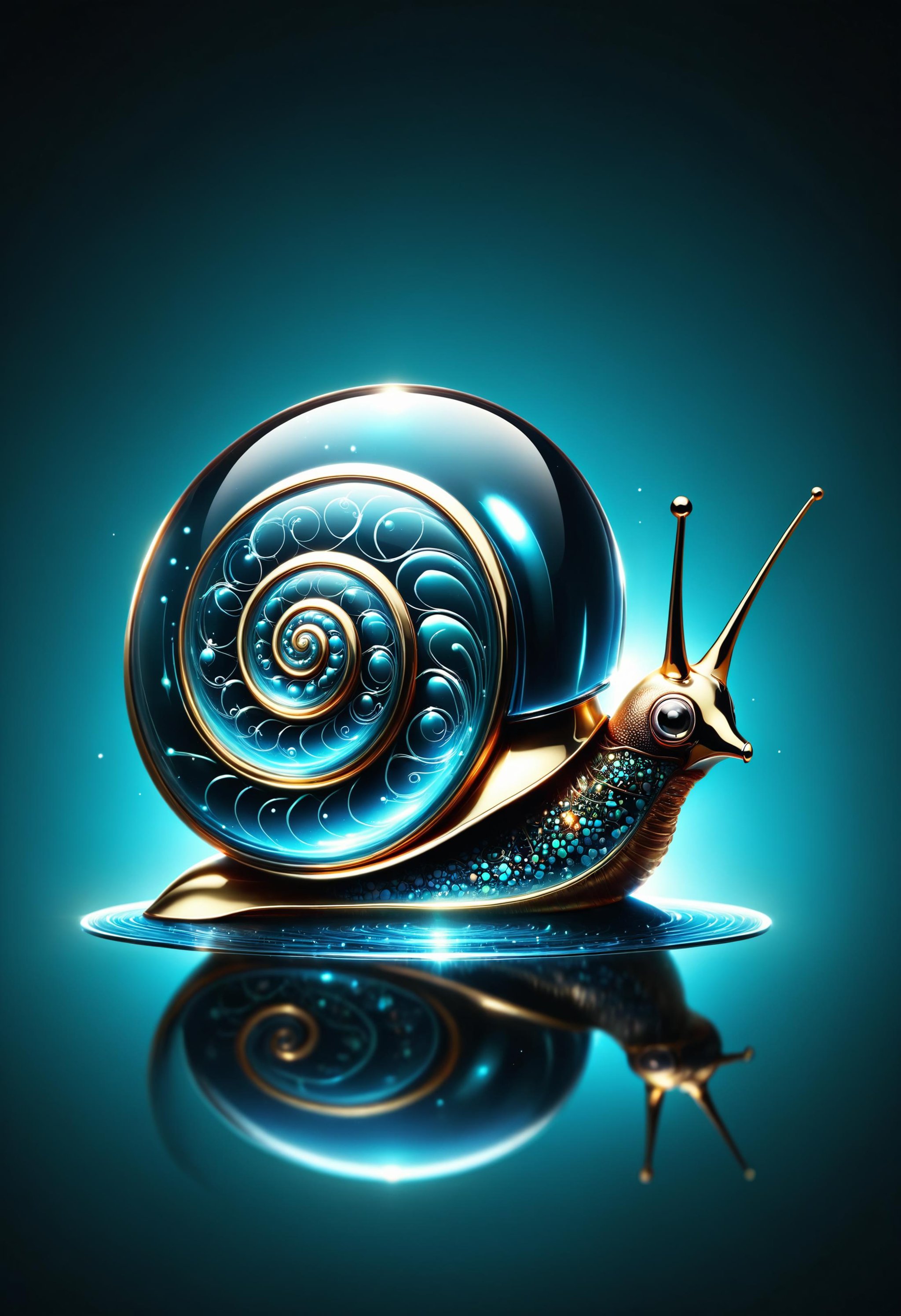 hologram of ( glass :1.5) Snail \(animal\) , abstract, extremely detailed, floating in space, digital illustration, dribbble, quantum wavetracing, black background, behance hd<lora:dvr-tldr:0.8> dvr-tldr