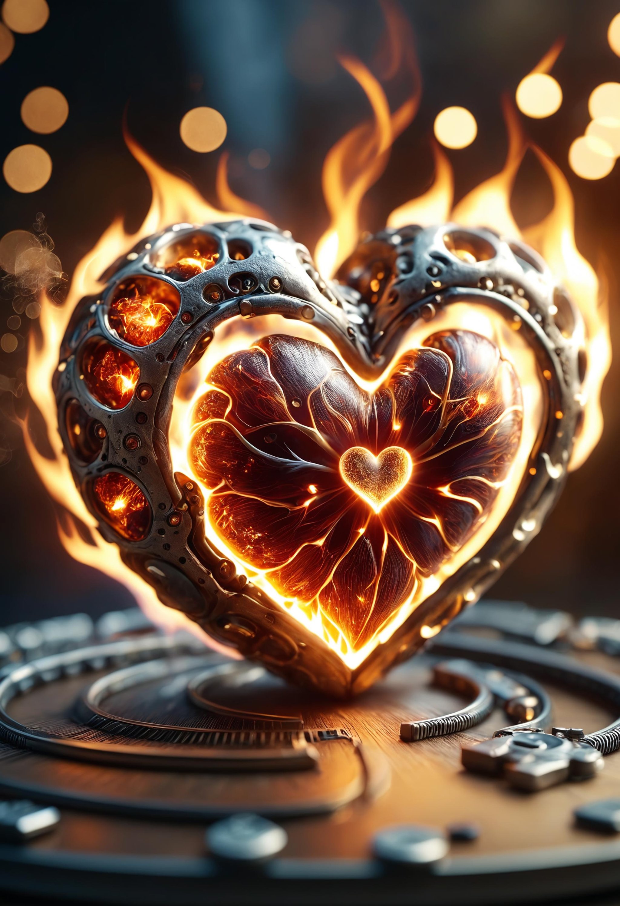 award winning photo of a heart on fire, Canon photography, film, bokeh, professional, 4k, highly detailed<lora:dvr-cl-dvsn:0.8> dvr-cl-dvsn