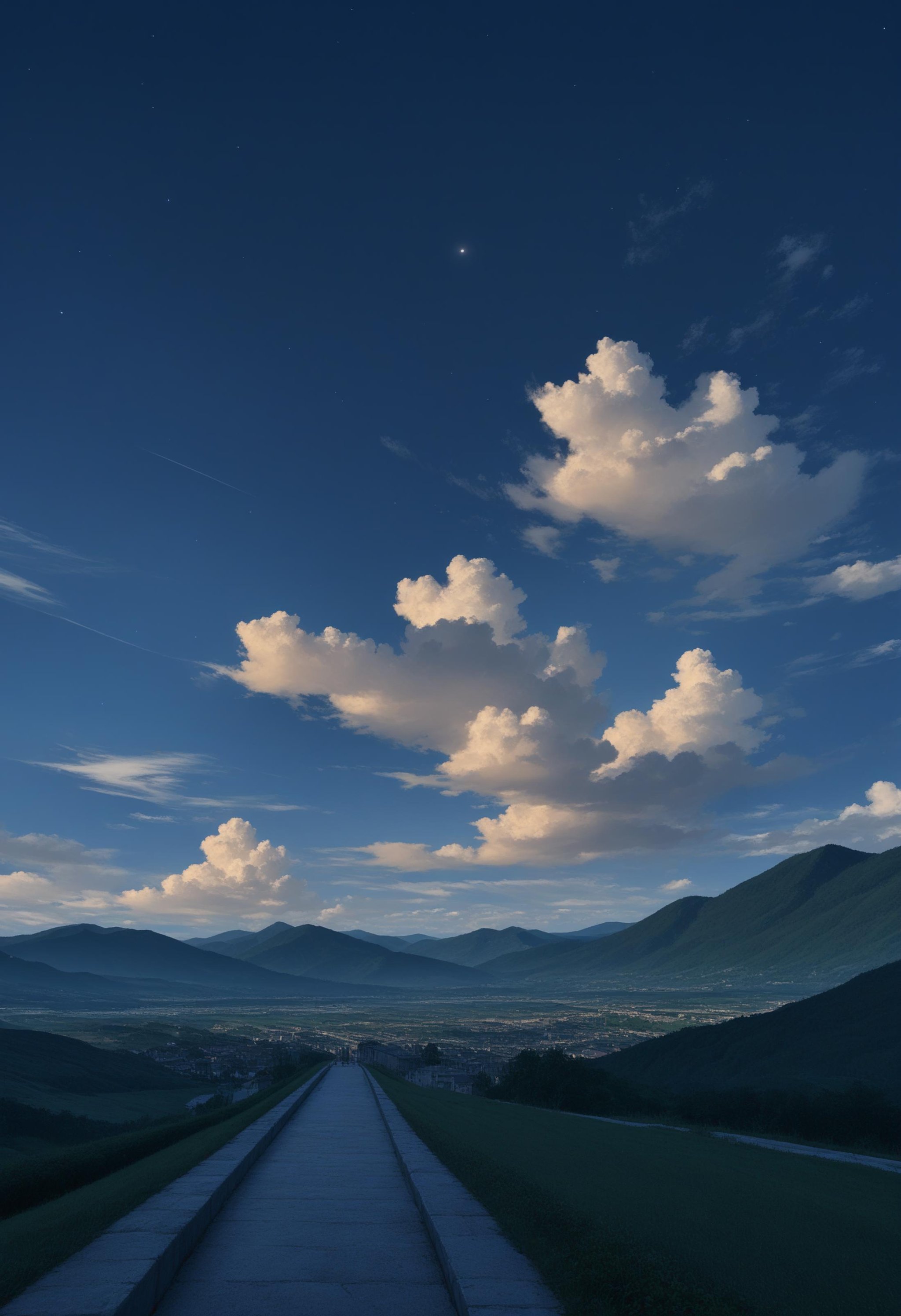 score_9, score_8_up, score_7_up, highly detailed, intricate detail, modern architecture, at night, cloud, hills, cloudy sky, night, high contrast, landscape, europe, source_cartoon, source_anime,<lora:sc3nery:0.7>