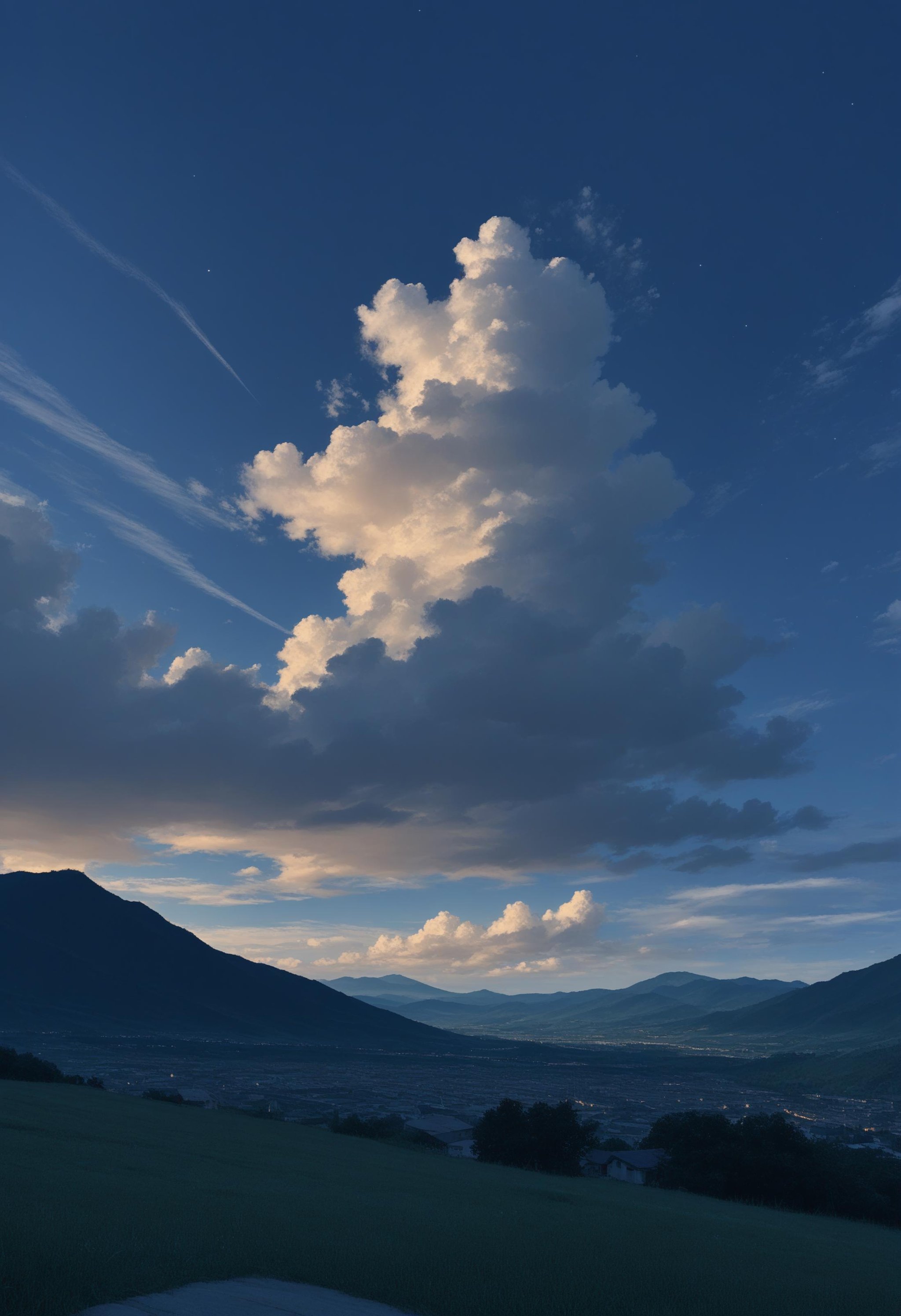 score_9, score_8_up, score_7_up, highly detailed, intricate detail, modern architecture, at night, cloud, hills, cloudy sky, night, high contrast, landscape, europe, source_cartoon, source_anime,<lora:sc3nery:0.7>