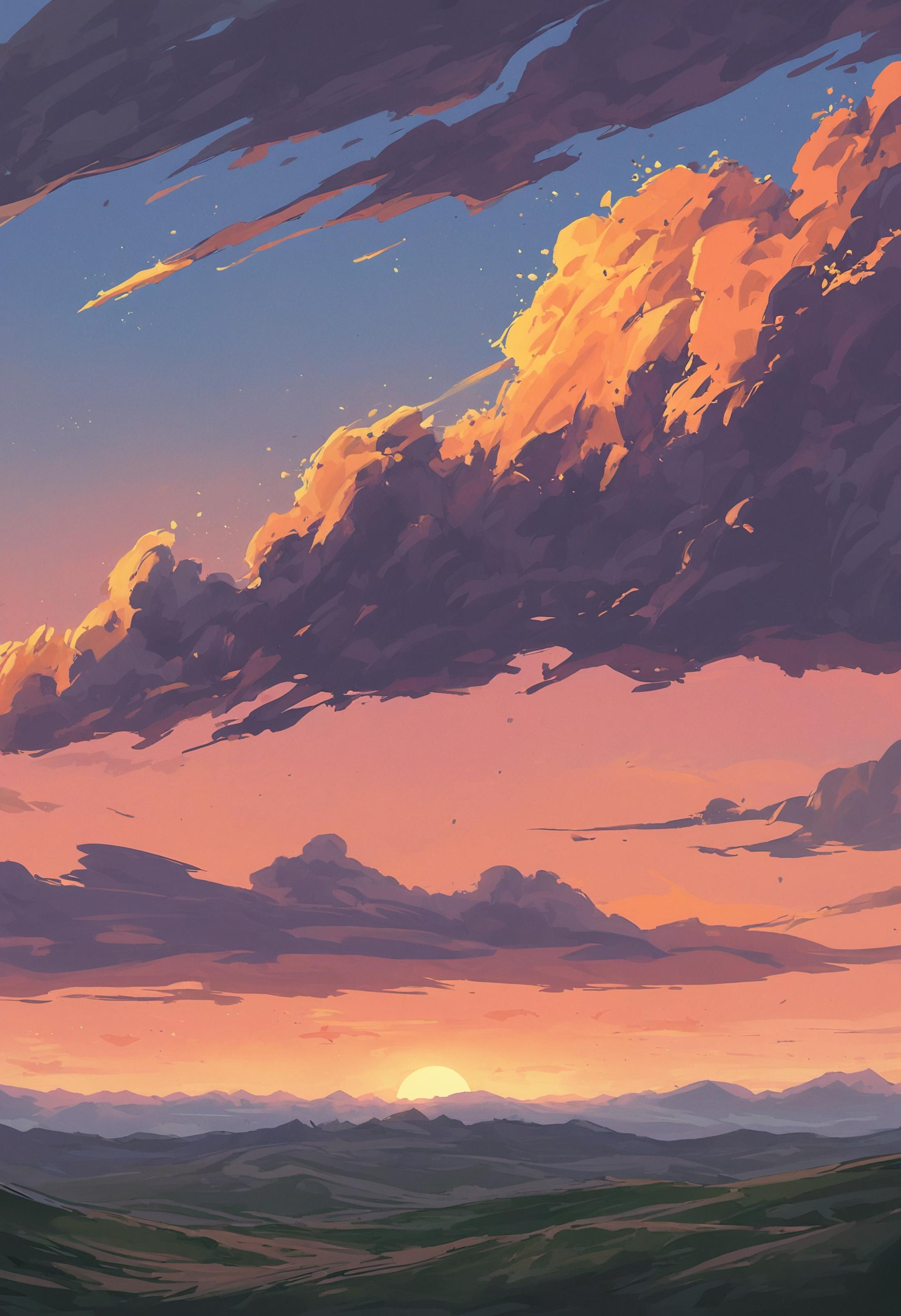 score_9, score_8_up, score_7_up, 1girl, worn out jacket, ponytail, hills, overgrown, clouds, sunset, scenery,  <lora:ScenicHorizonsV2:1>