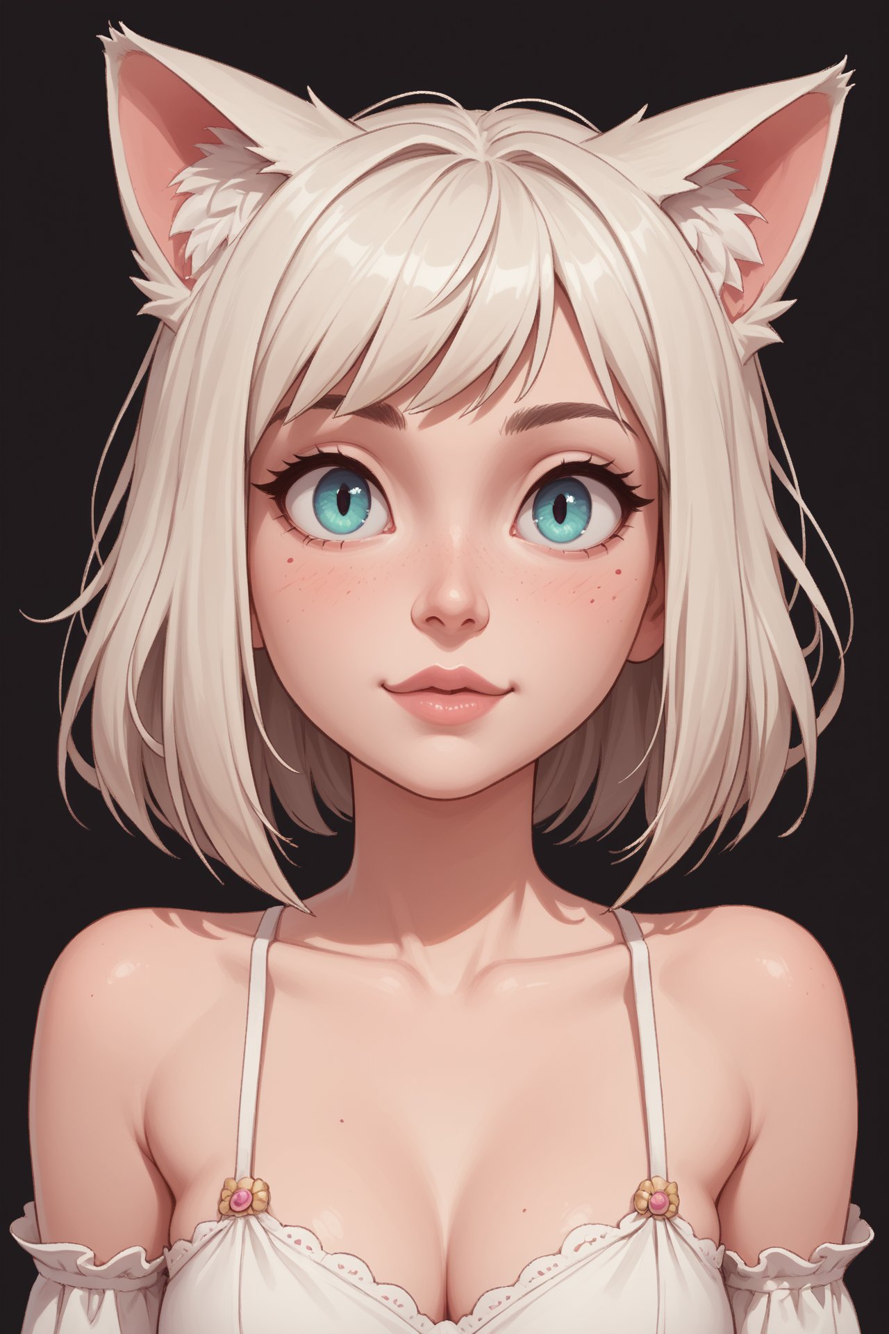  score_9, score_8_up, score_7_up, score_cartoon, 1girl, cat girl, pale skin, detailed skin, perfect body, cute cat ear on girl, extreme detail, masterpiece ,