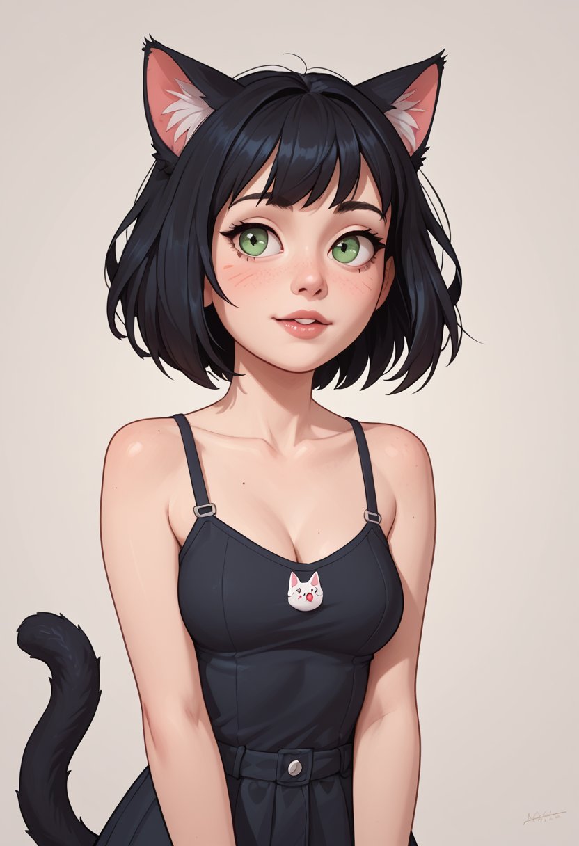  score_9, score_8_up, score_7_up, 1girl, cat girl, pale skin, detailed skin, perfect body, cute cat ear on girl, extreme detail, masterpiece ,